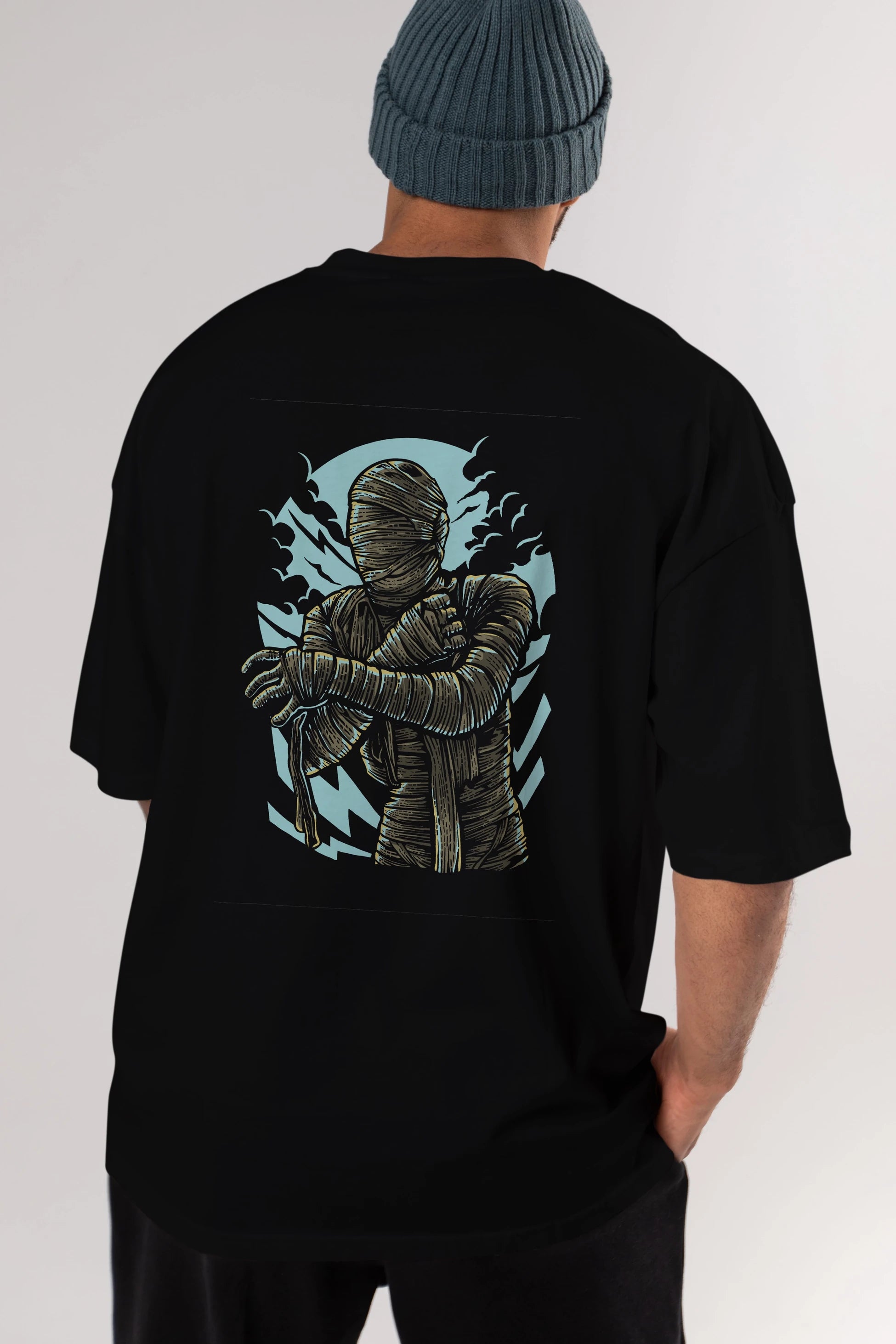 The Mummy Arka Baskılı Oversize t-shirt Erkek Kadın Unisex %100 Pamuk