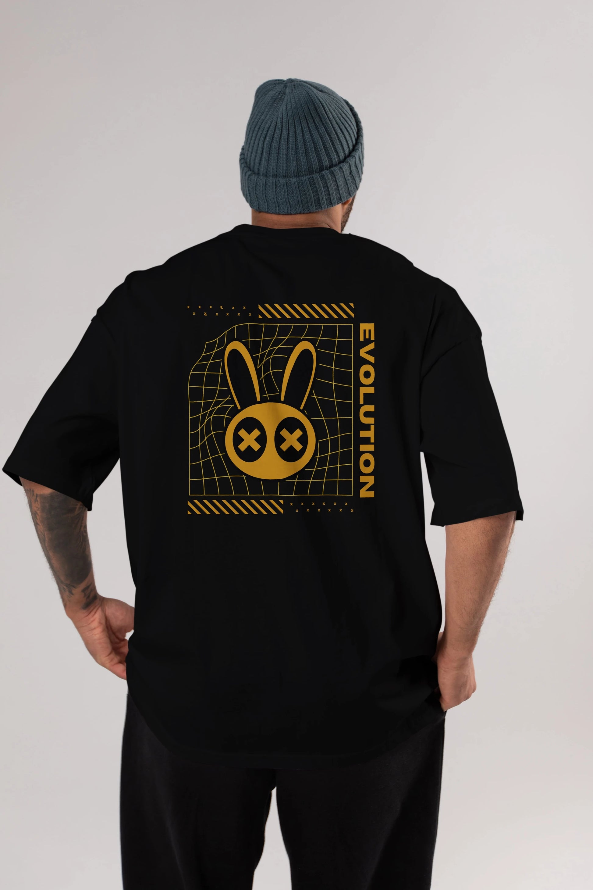 Evolution Yazılı Arka Baskılı Oversize t-shirt Erkek Kadın Unisex