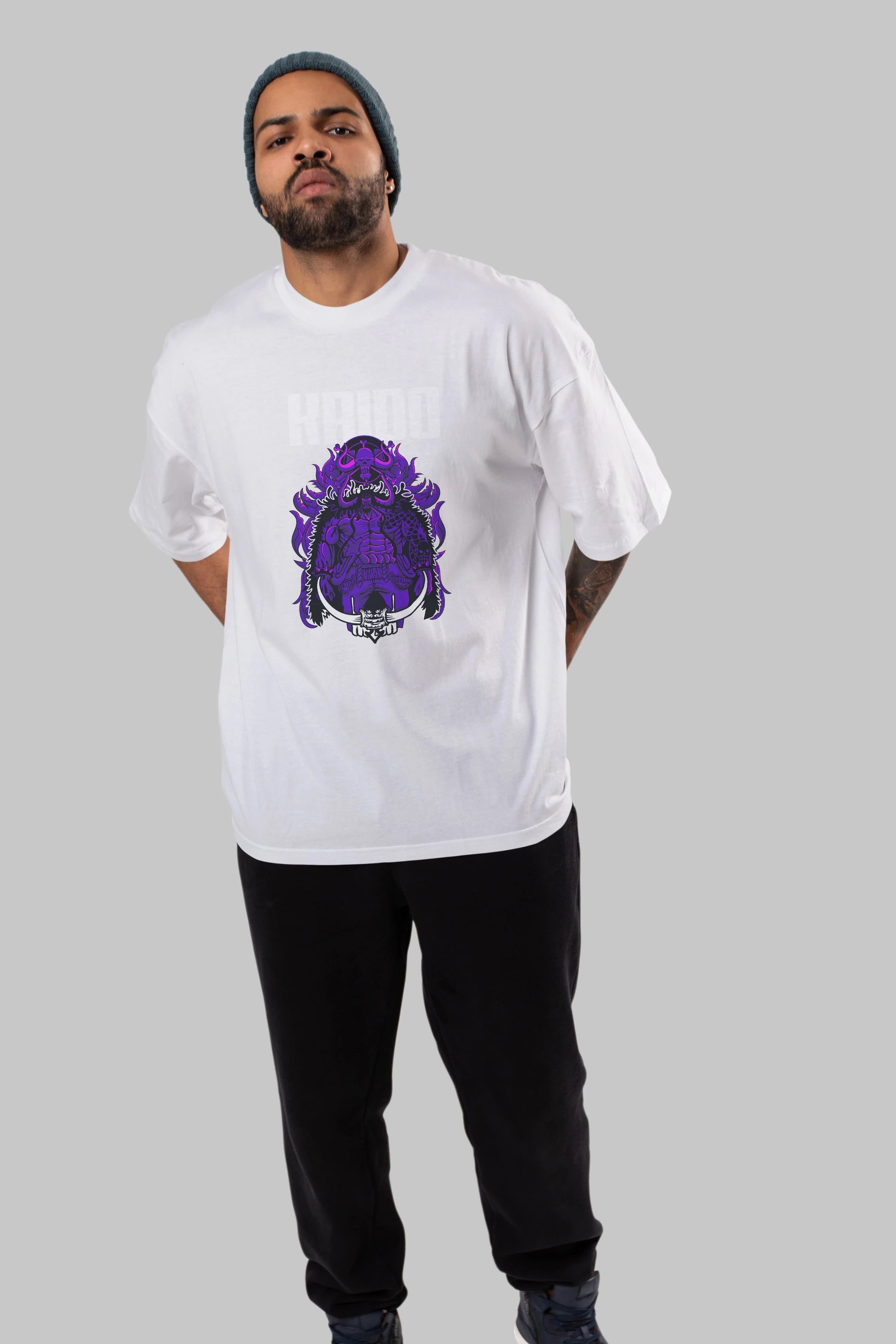Kaido Anime Ön Baskılı Oversize t-shirt Erkek Kadın Unisex