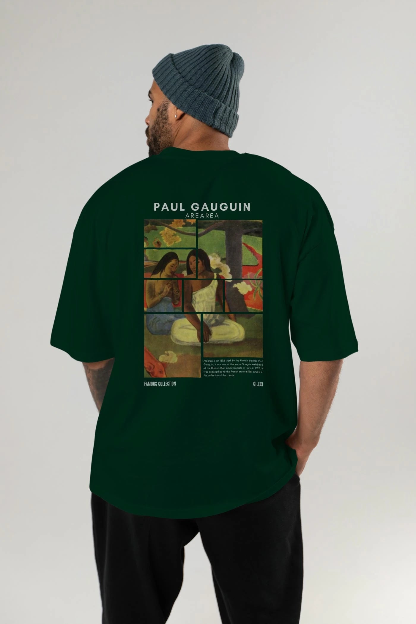 Paul Gauguin Arearea Arka Baskılı Oversize t-shirt Erkek Kadın Bisiklet Yaka Pamuk tişort