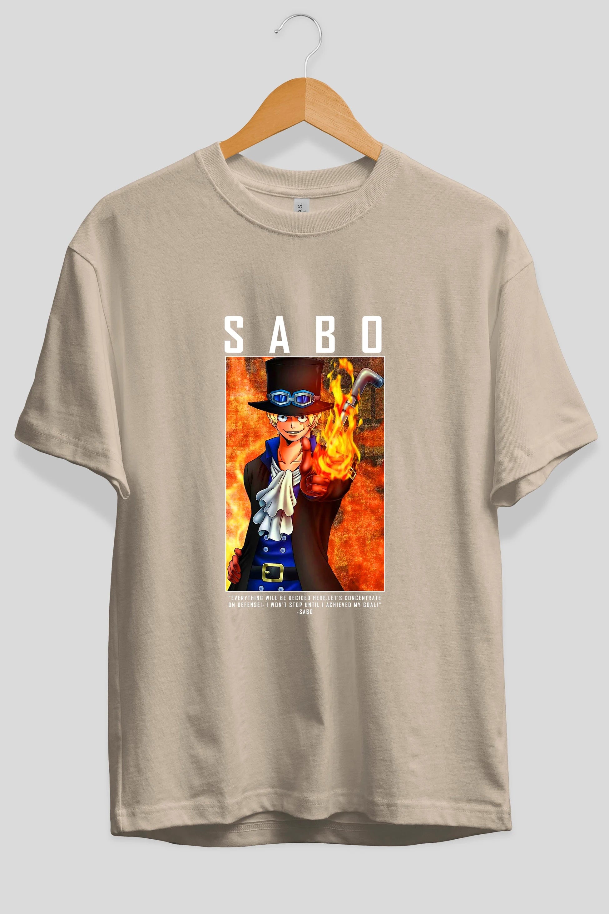 Sabo Anime Ön Baskılı Oversize t-shirt Erkek Kadın Unisex