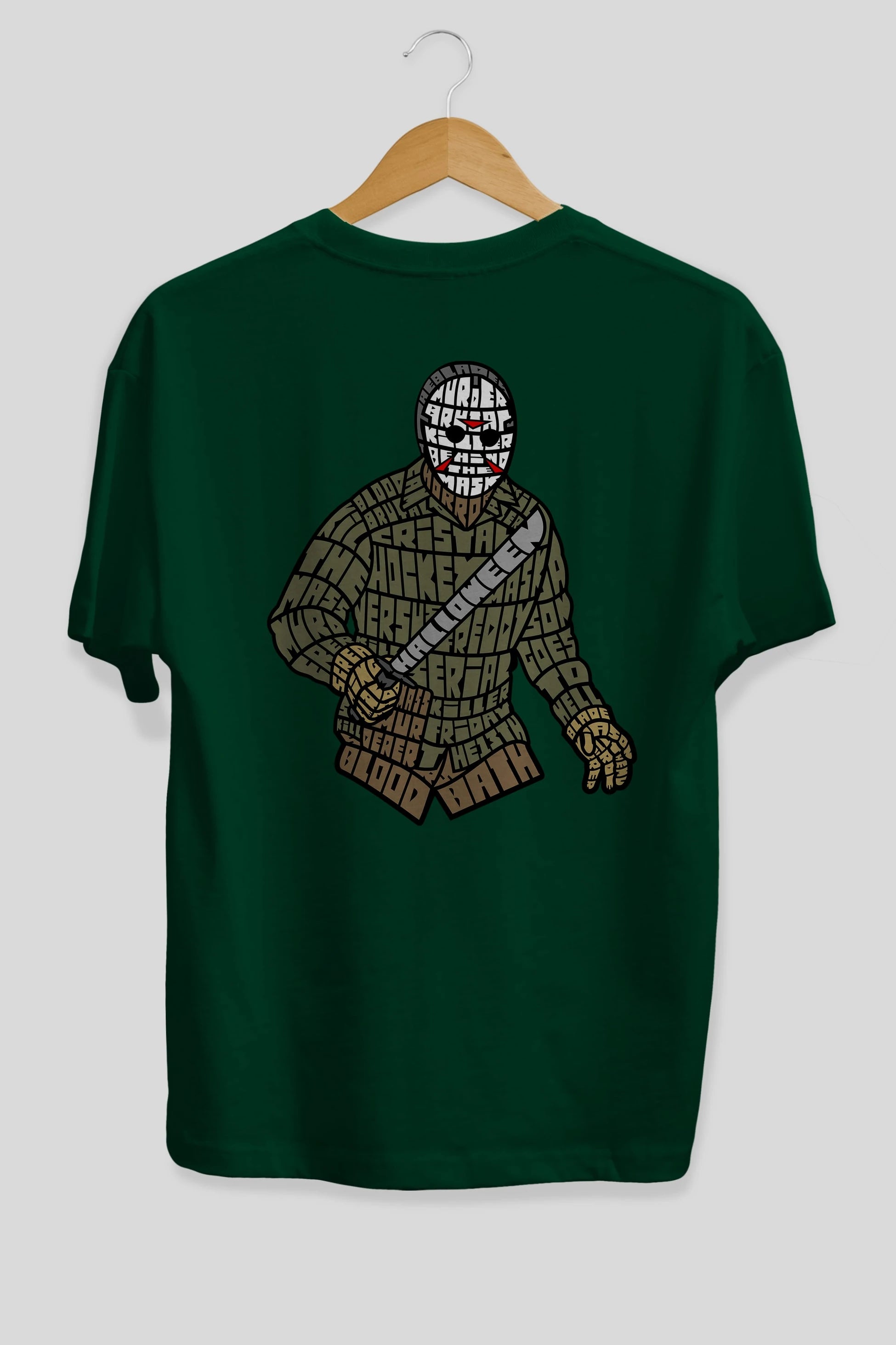 Jason Arka Baskılı Oversize t-shirt %100 pamuk Erkek Kadın Unisex