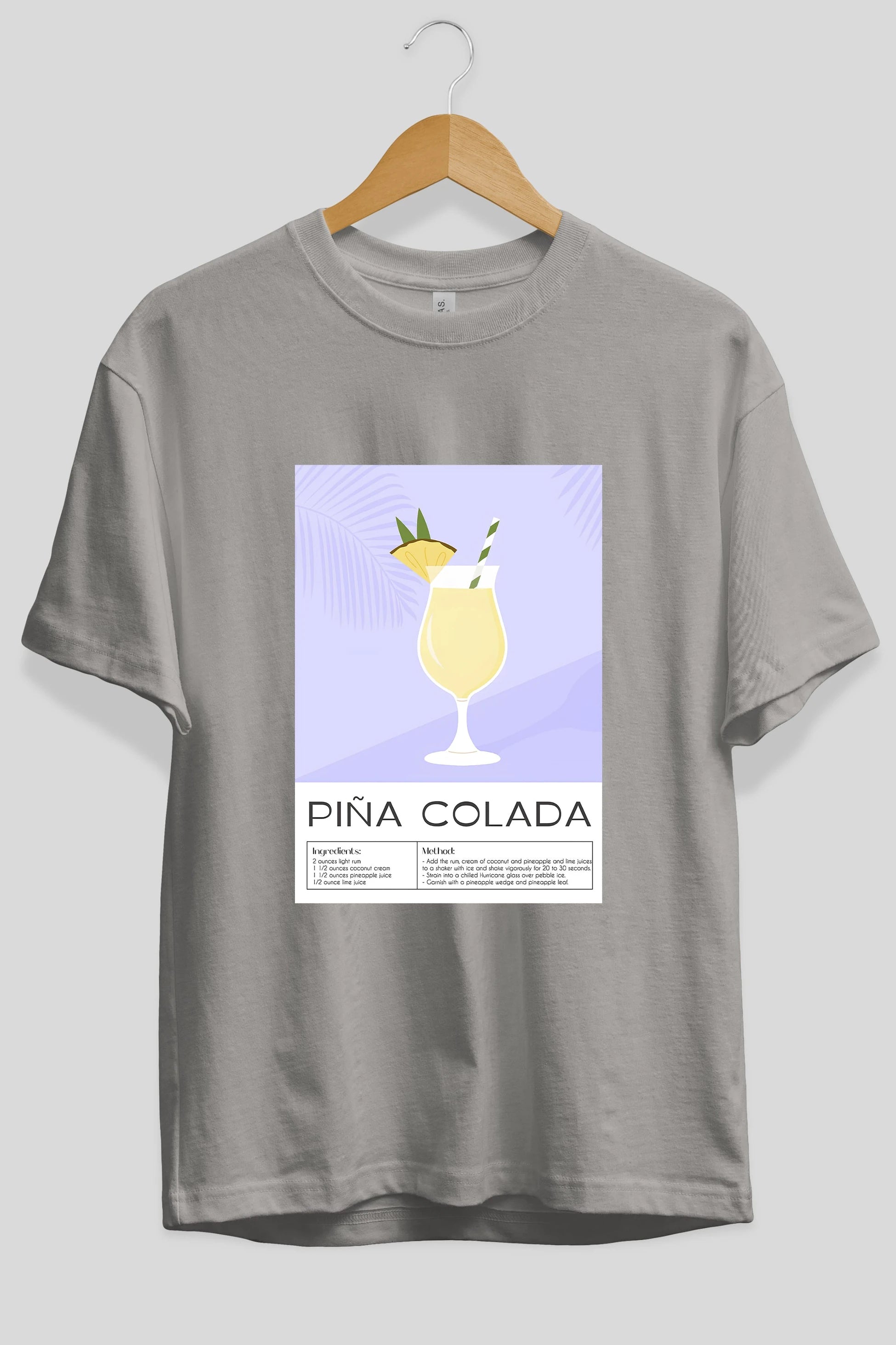 PIna Colada 6 Ön Baskılı Oversize t-shirt Erkek Kadın Unisex %100 Pamuk Bisiklet Yaka tişort