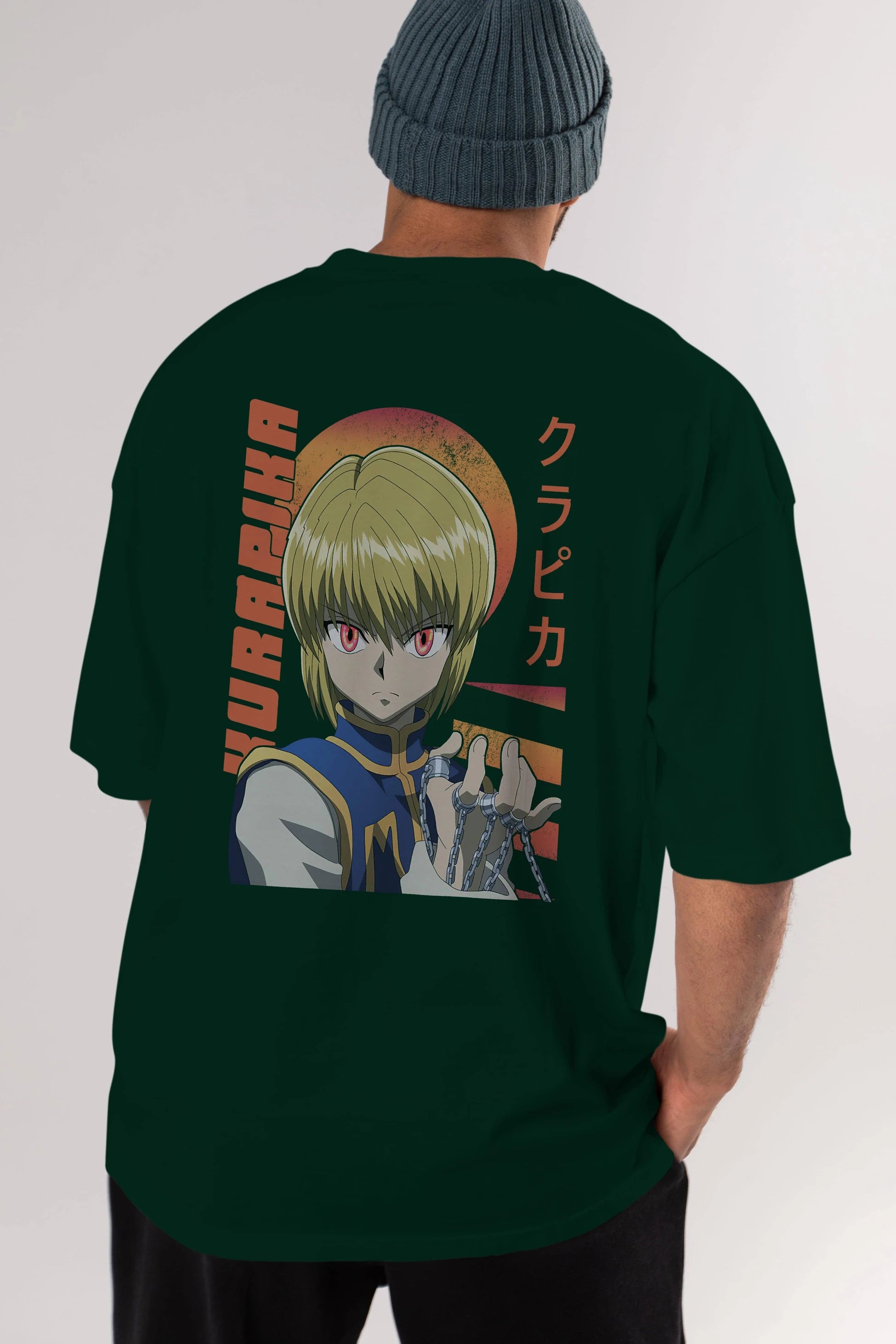 Kurapika 5 (2) Anime Arka Baskılı Oversize t-shirt Erkek Kadın Unisex