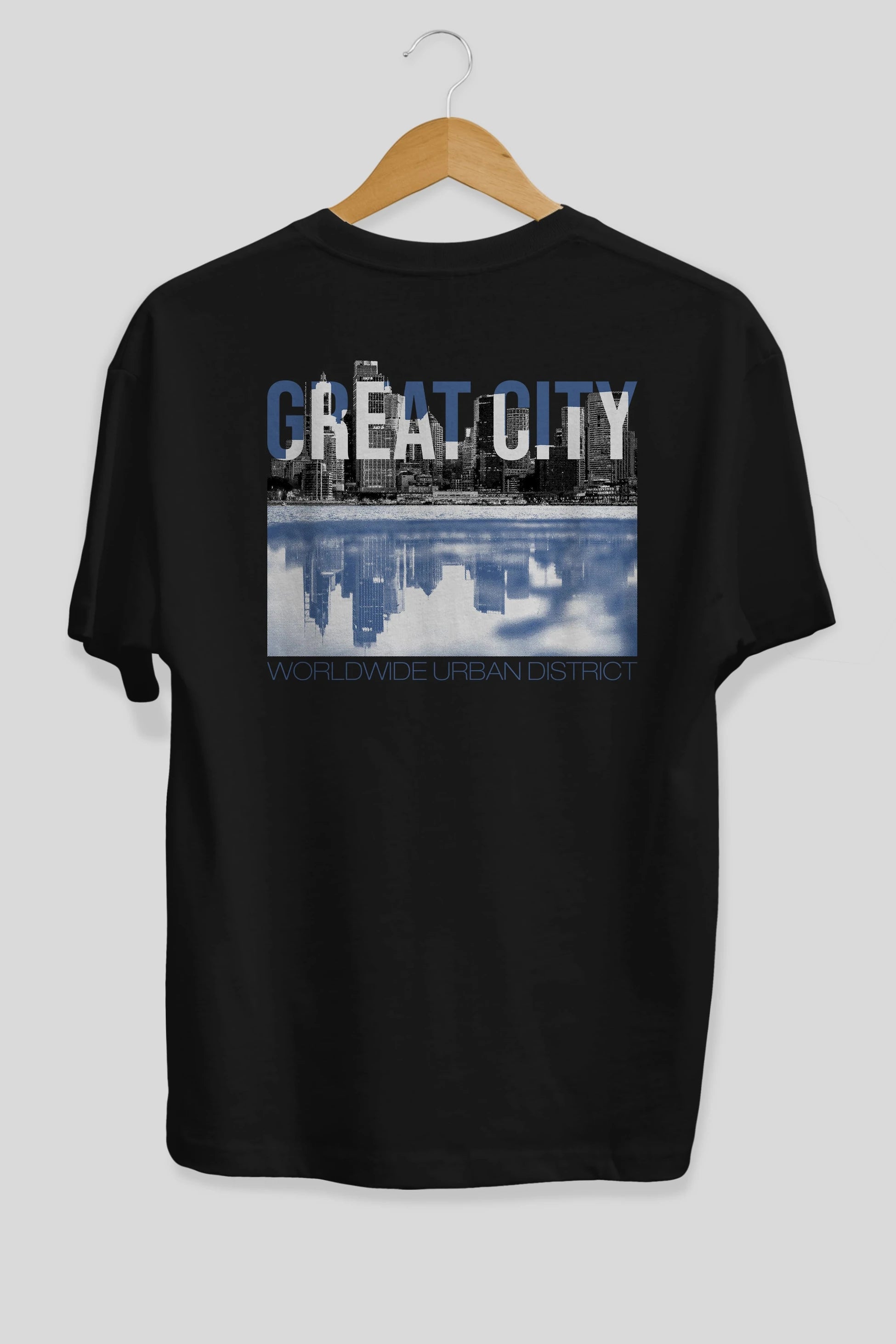 Great City Arka Baskılı Oversize t-shirt Erkek Kadın Unisex