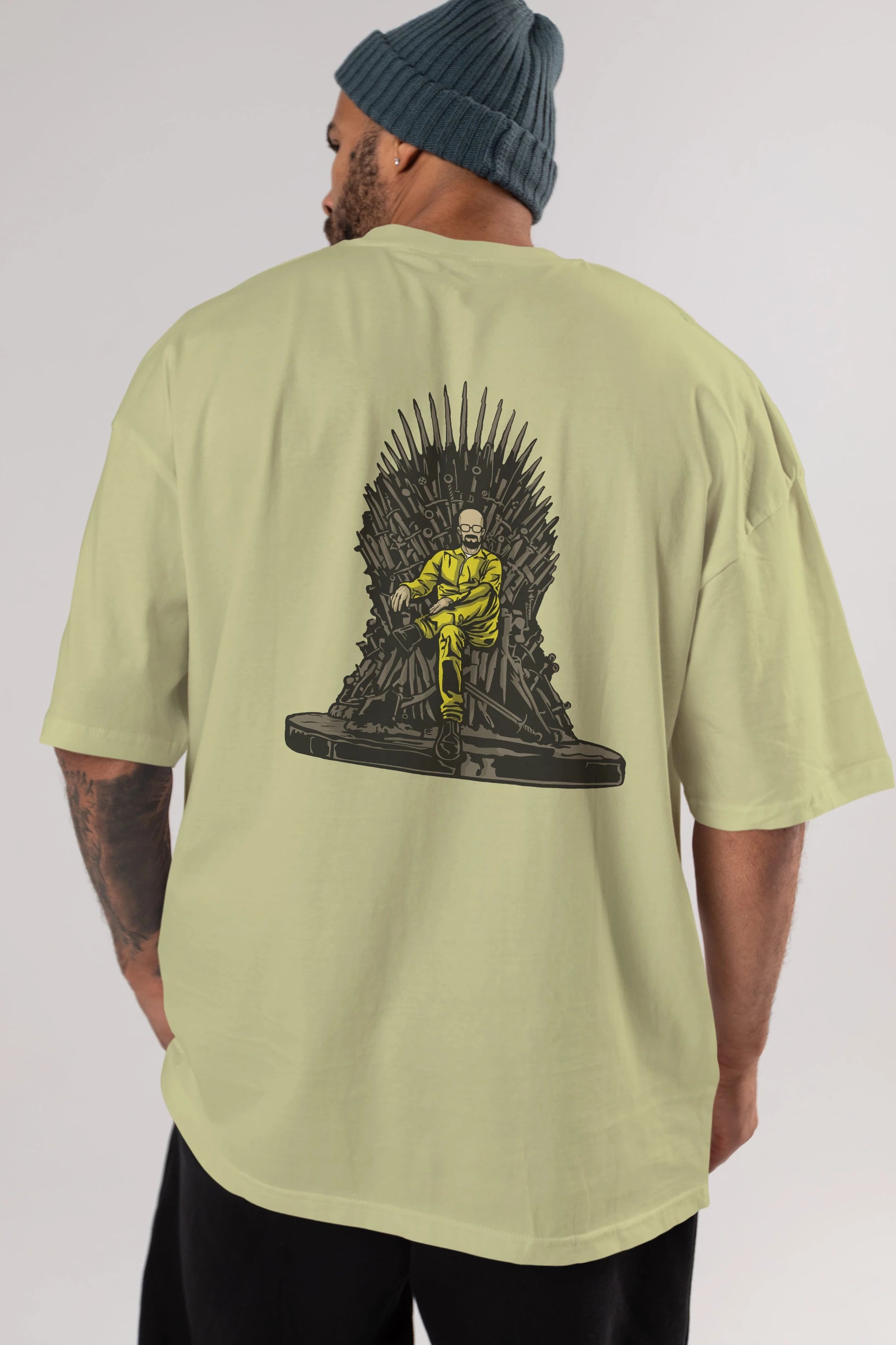 Danger Throne Arka Baskılı Oversize t-shirt Erkek Kadın Unisex %100 Pamuk