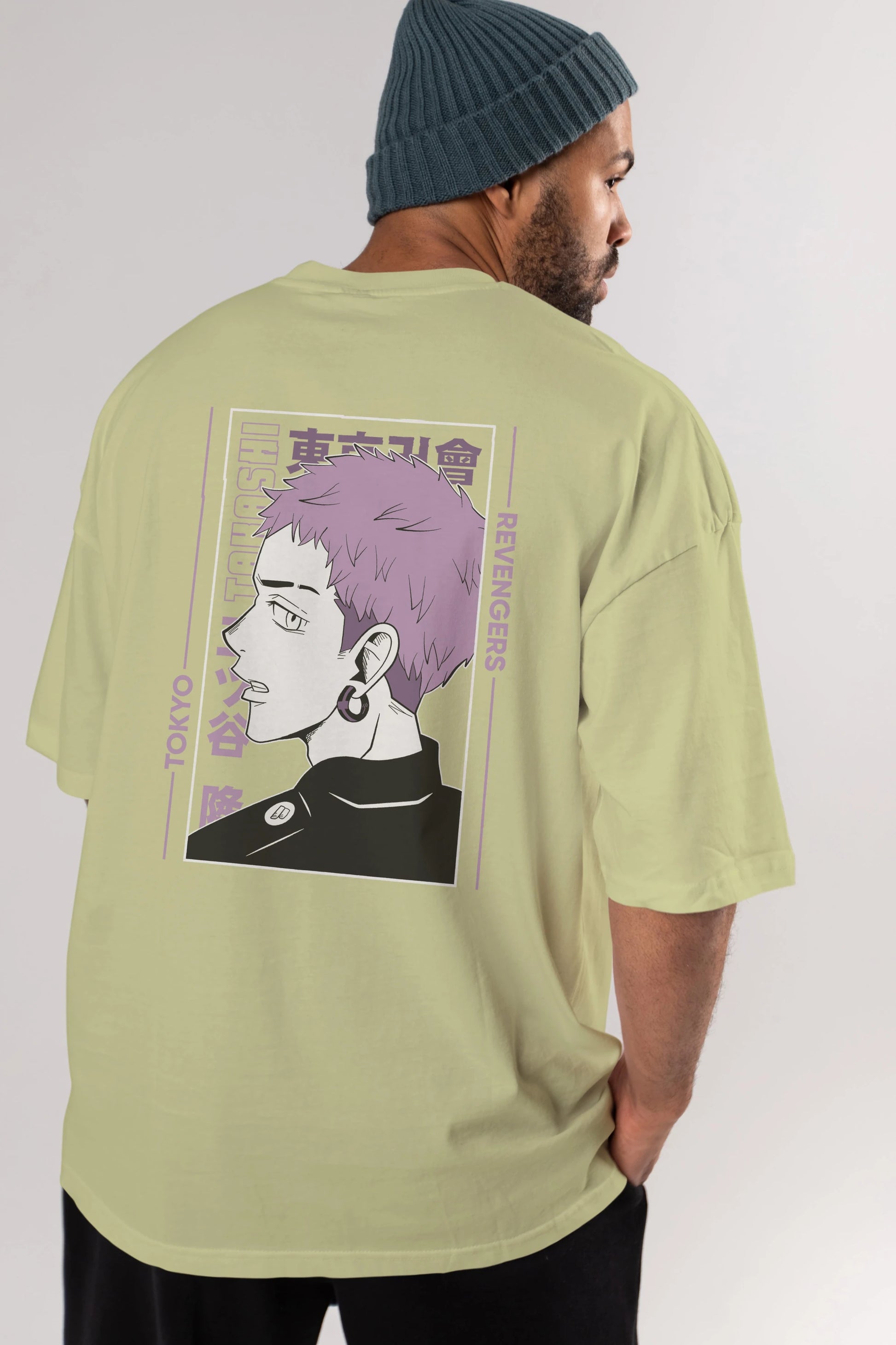 Takashi Mitsuya Anime Arka Baskılı Oversize t-shirt Erkek Kadın Unisex
