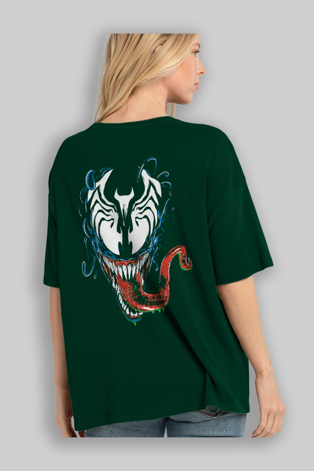 Venom (2) Arka Baskılı Oversize t-shirt Erkek Kadın Unisex %100 Pamuk Bisiklet Yaka tişort