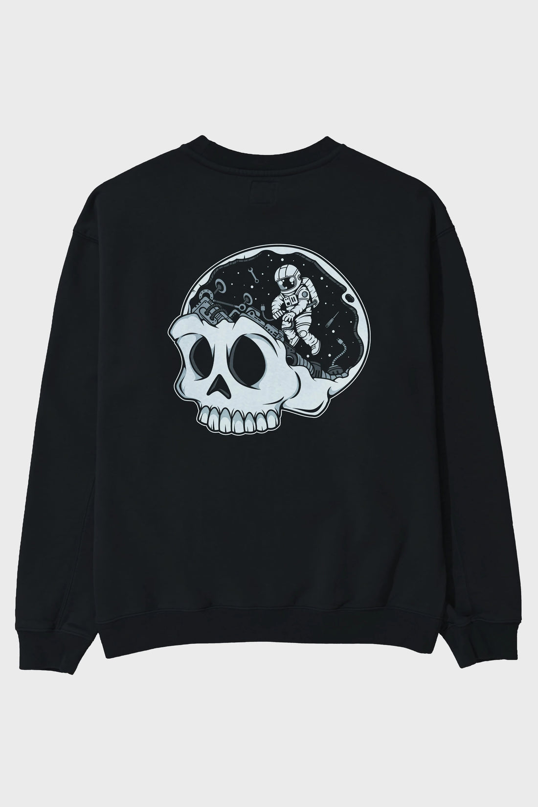 Astronaut Skull Brain Arka Baskılı Oversize Sweatshirt Erkek Kadın Unisex