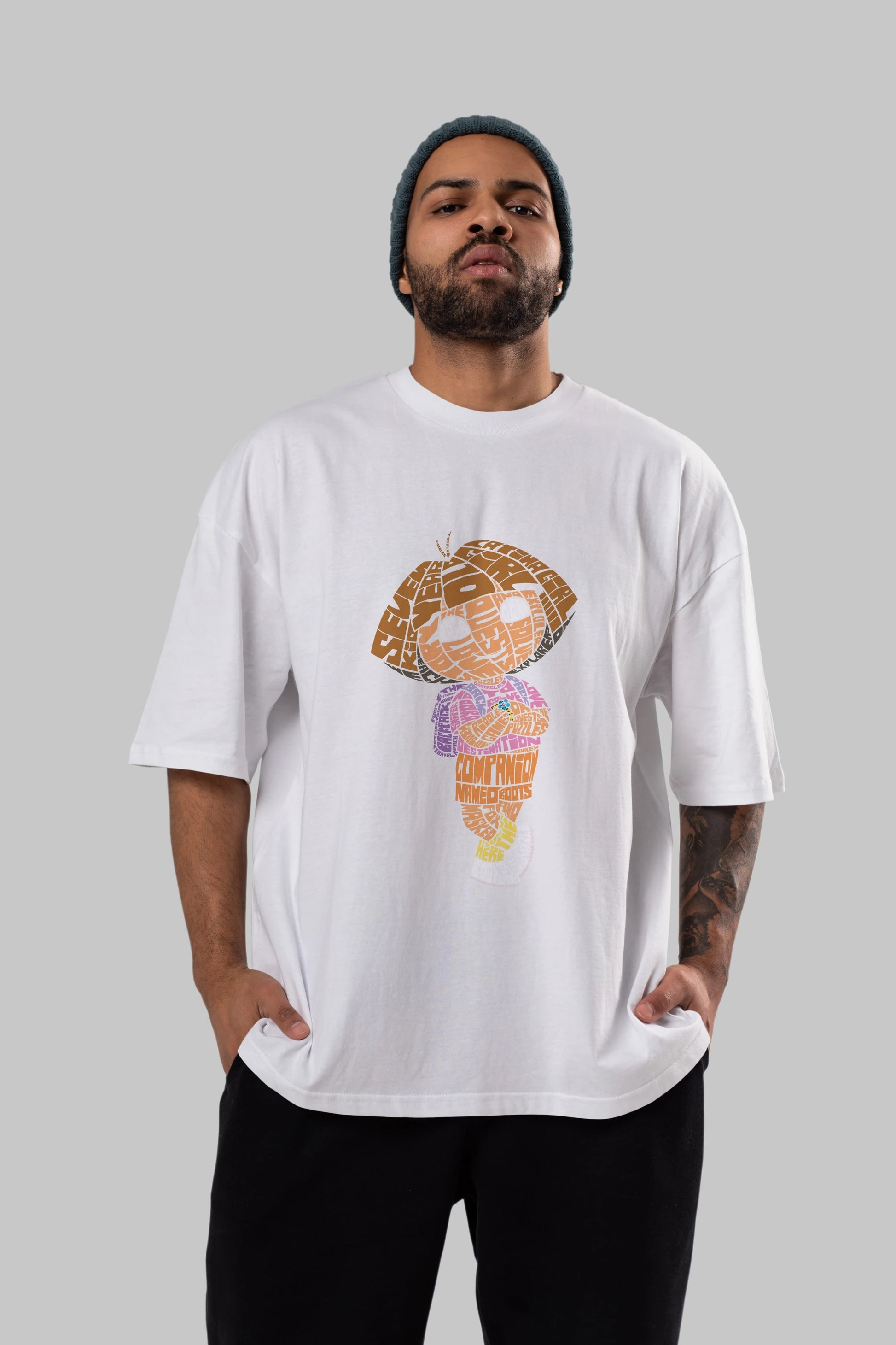 Dora Ön Baskılı Oversize t-shirt %100 pamuk Erkek Kadın Unisex