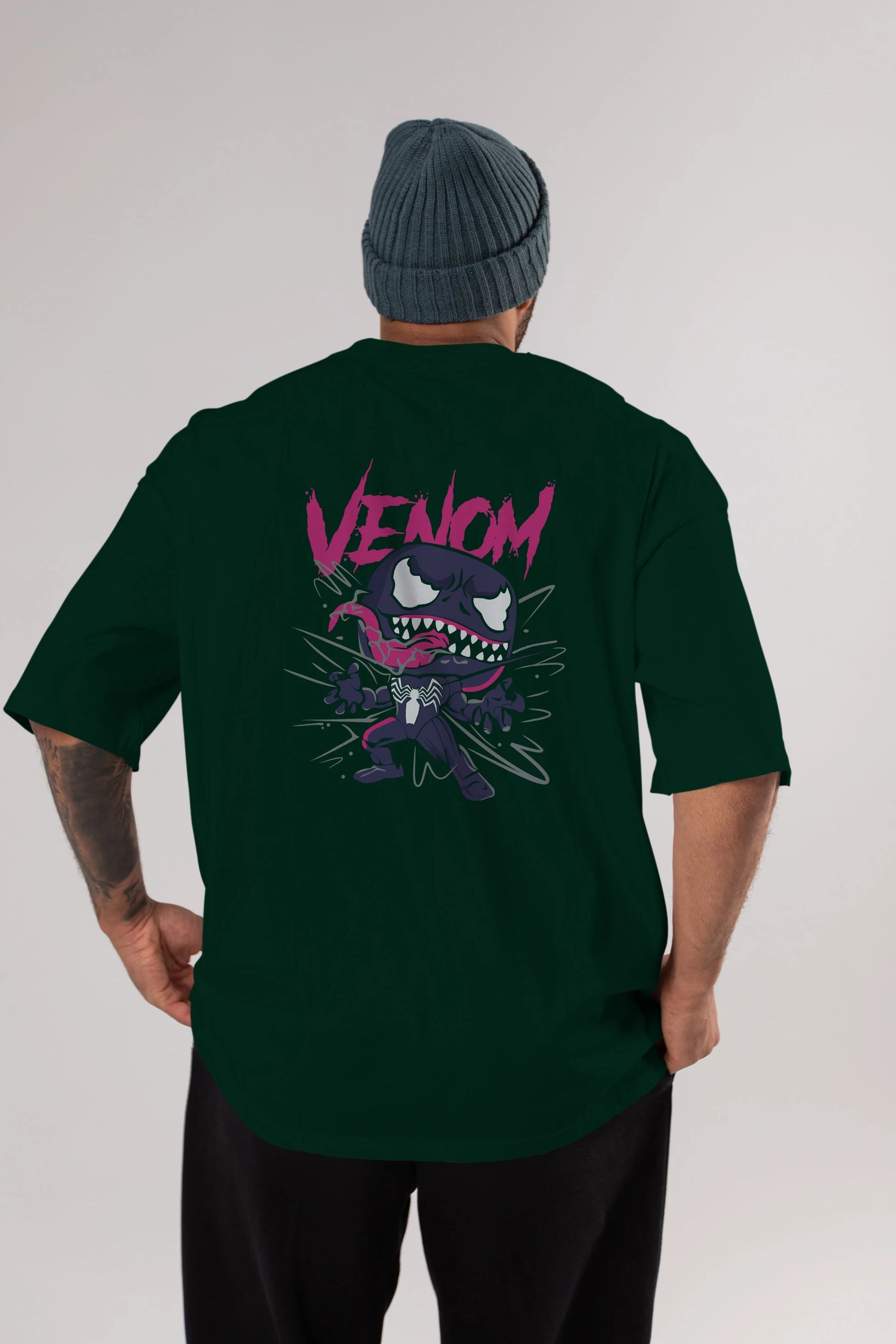 Venom (20) Arka Baskılı Oversize t-shirt Erkek Kadın Unisex %100 Pamuk Bisiklet Yaka tişort
