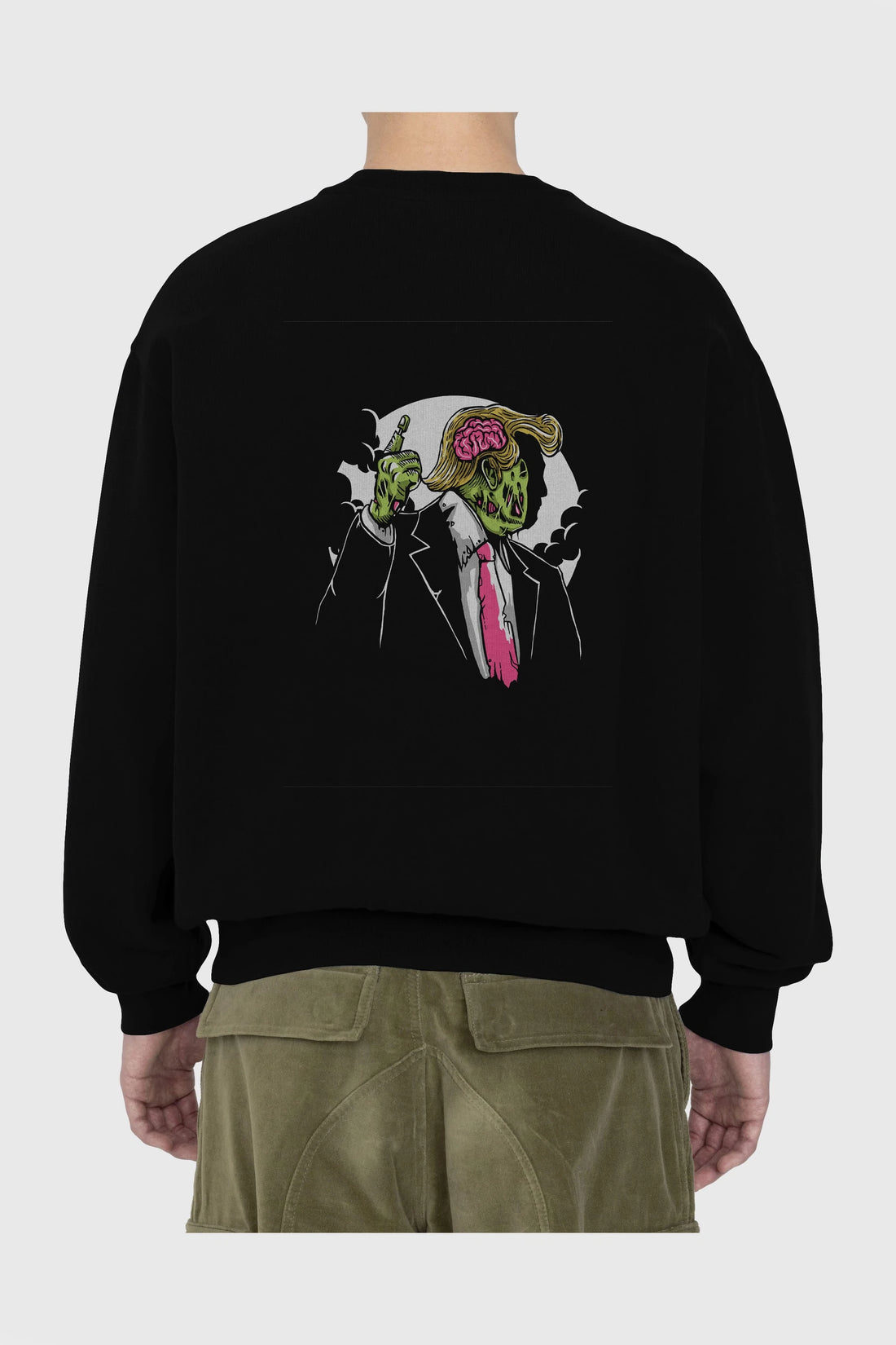 Make Zombie Great Again Arka Baskılı Oversize Sweatshirt Erkek Kadın Unisex