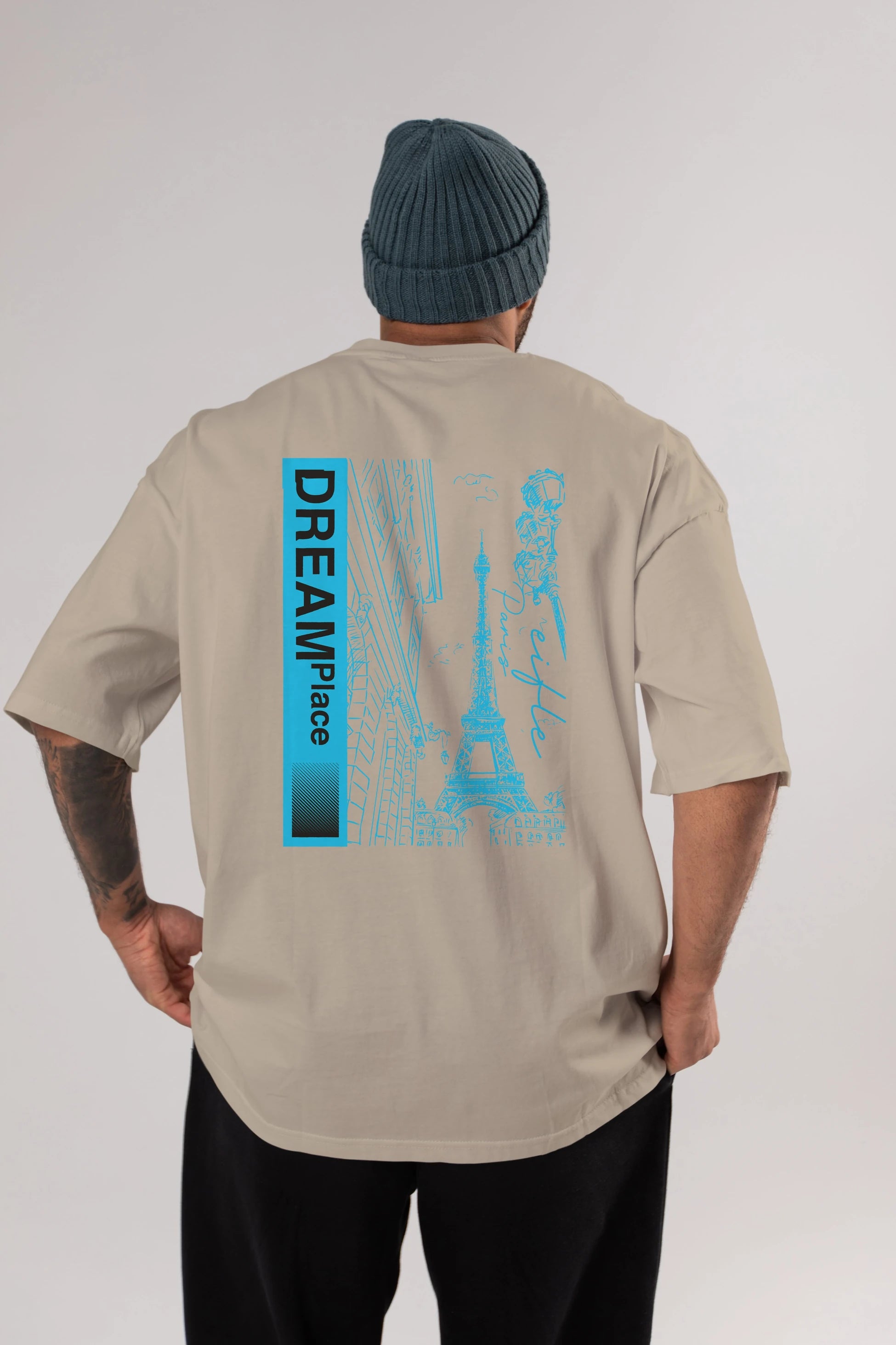 Dream Place Arka Baskılı Oversize t-shirt Erkek Kadın Unisex