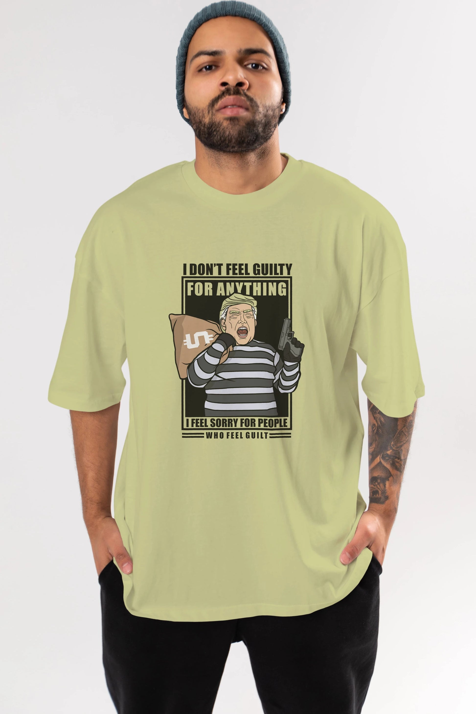 Criminal Trump Ön Baskılı Oversize t-shirt Erkek Kadın Unisex %100 Pamuk tişort