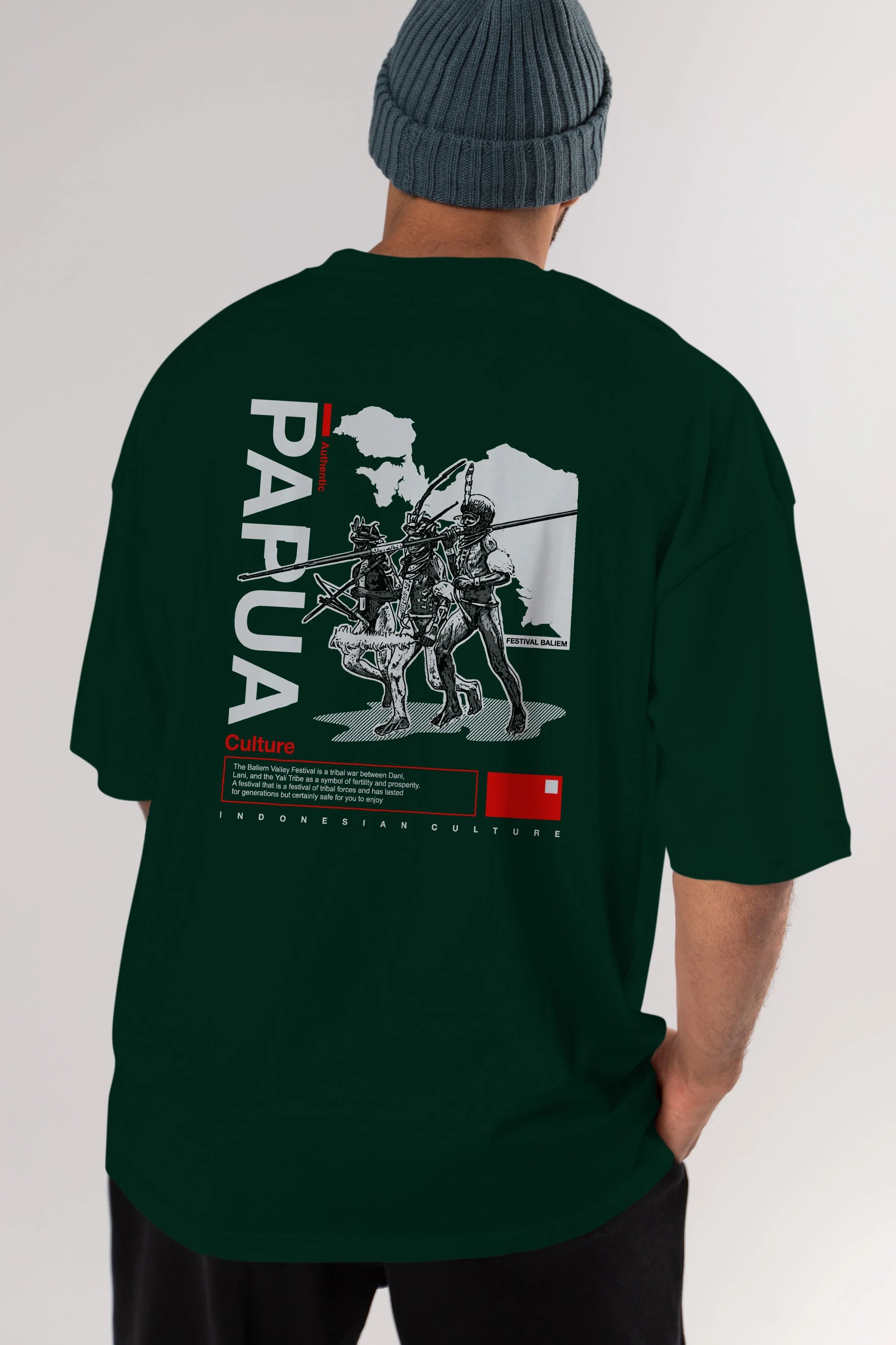 Papua Culture Arka Baskılı Oversize t-shirt Erkek Kadın Unisex