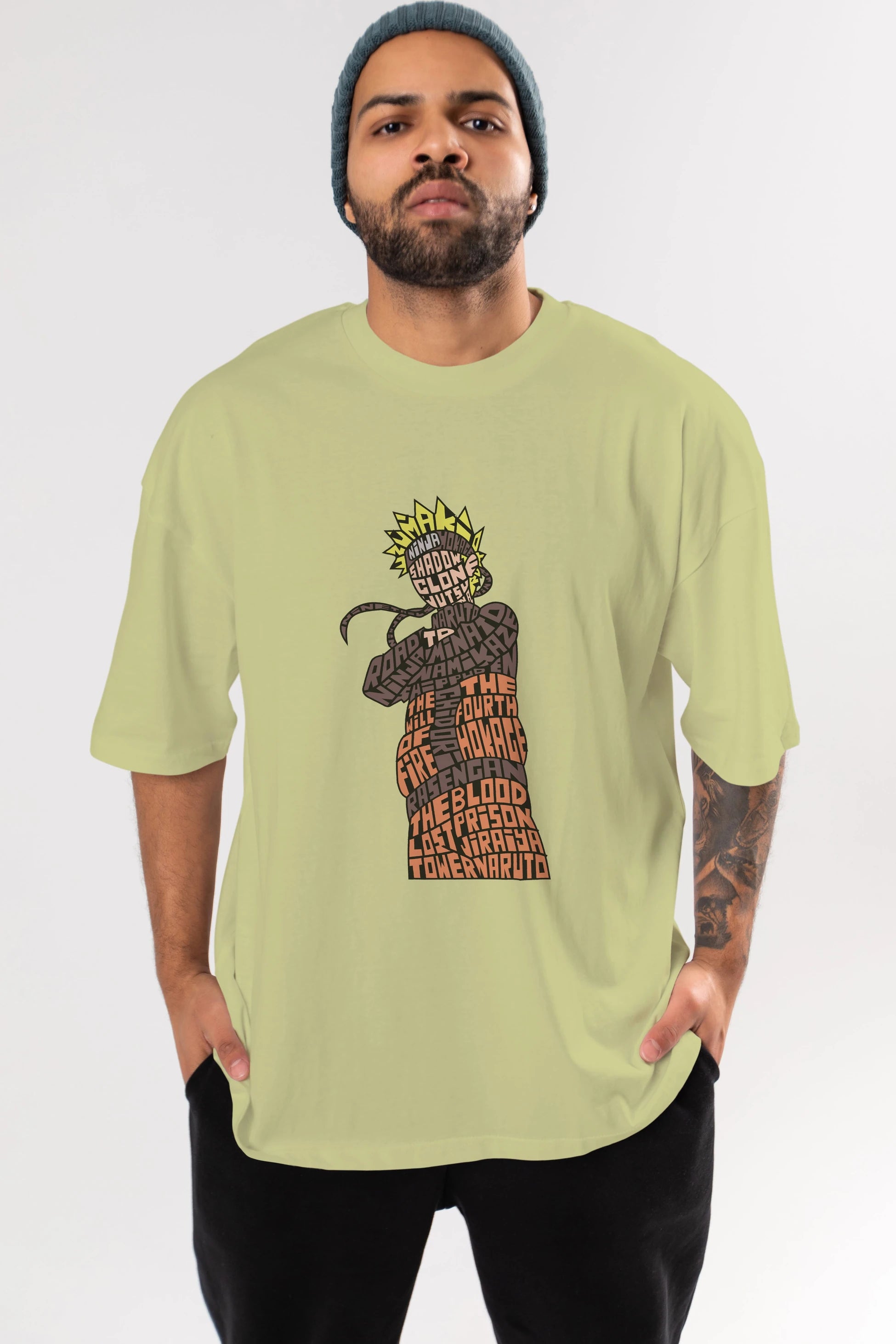 Rasengan Ön Baskılı Oversize t-shirt %100 pamuk Erkek Kadın Unisex