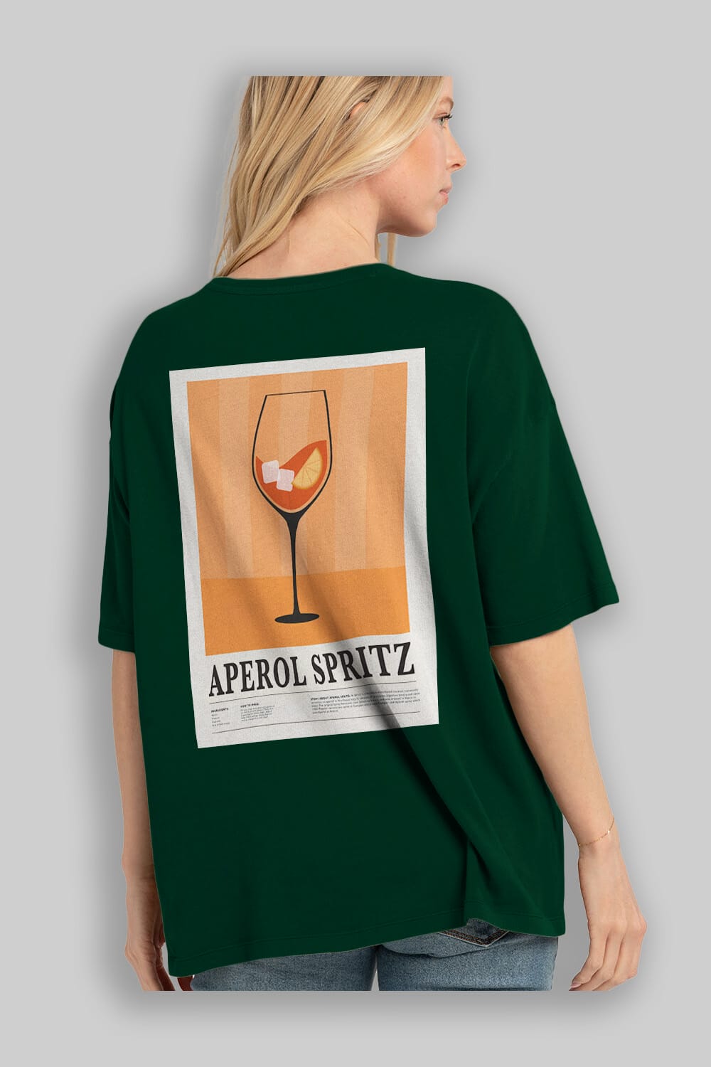 Aperol Spritz 8 Arka Baskılı Oversize t-shirt Erkek Kadın Unisex %100 Pamuk Bisiklet Yaka tişort