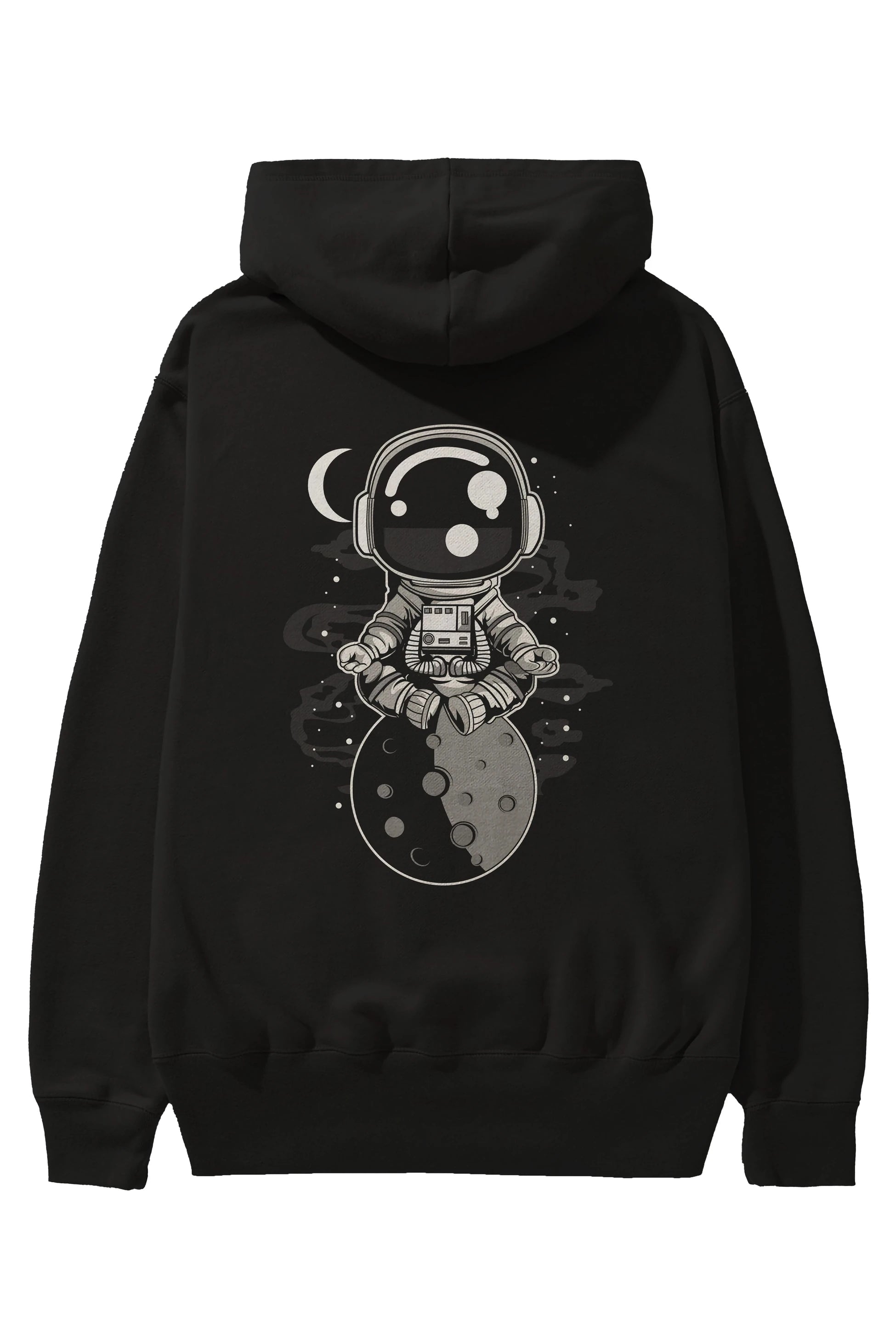 Astronaut Yoga Arka Baskılı Hoodie Oversize Kapüşonlu Sweatshirt Erkek Kadın Unisex
