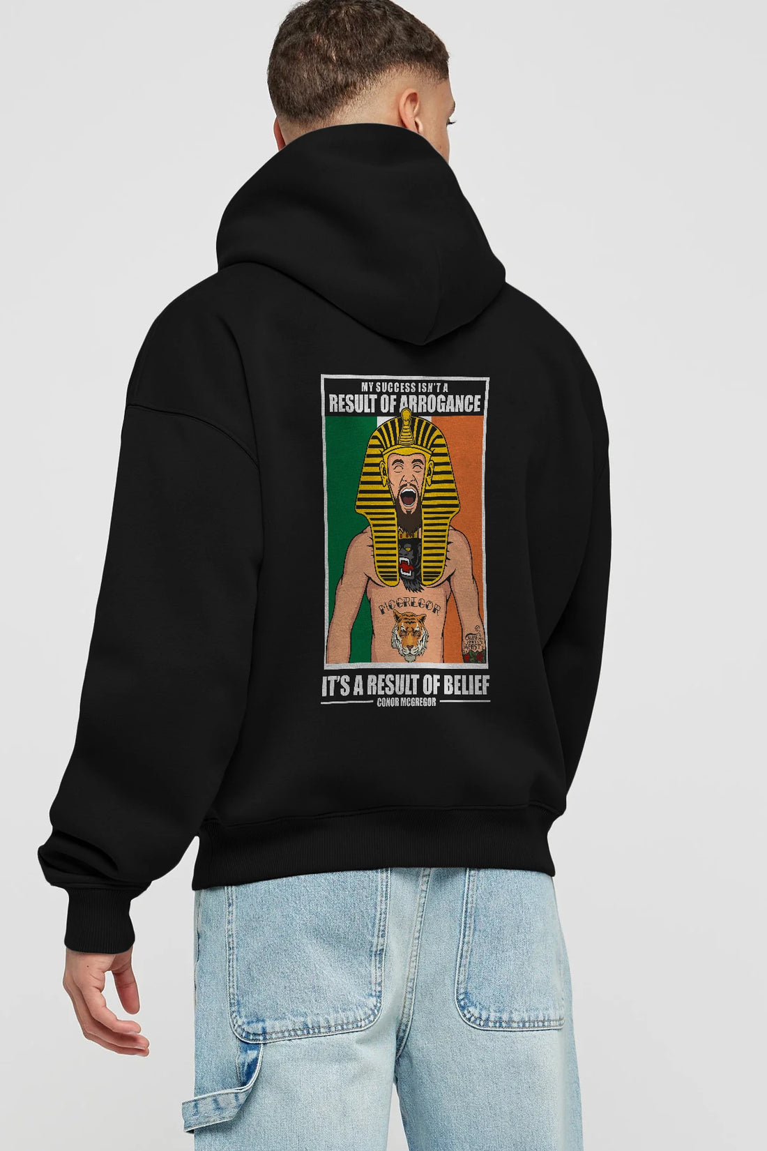 McGregor Pharaoh Arka Baskılı Hoodie Oversize Kapüşonlu Sweatshirt Erkek Kadın Unisex