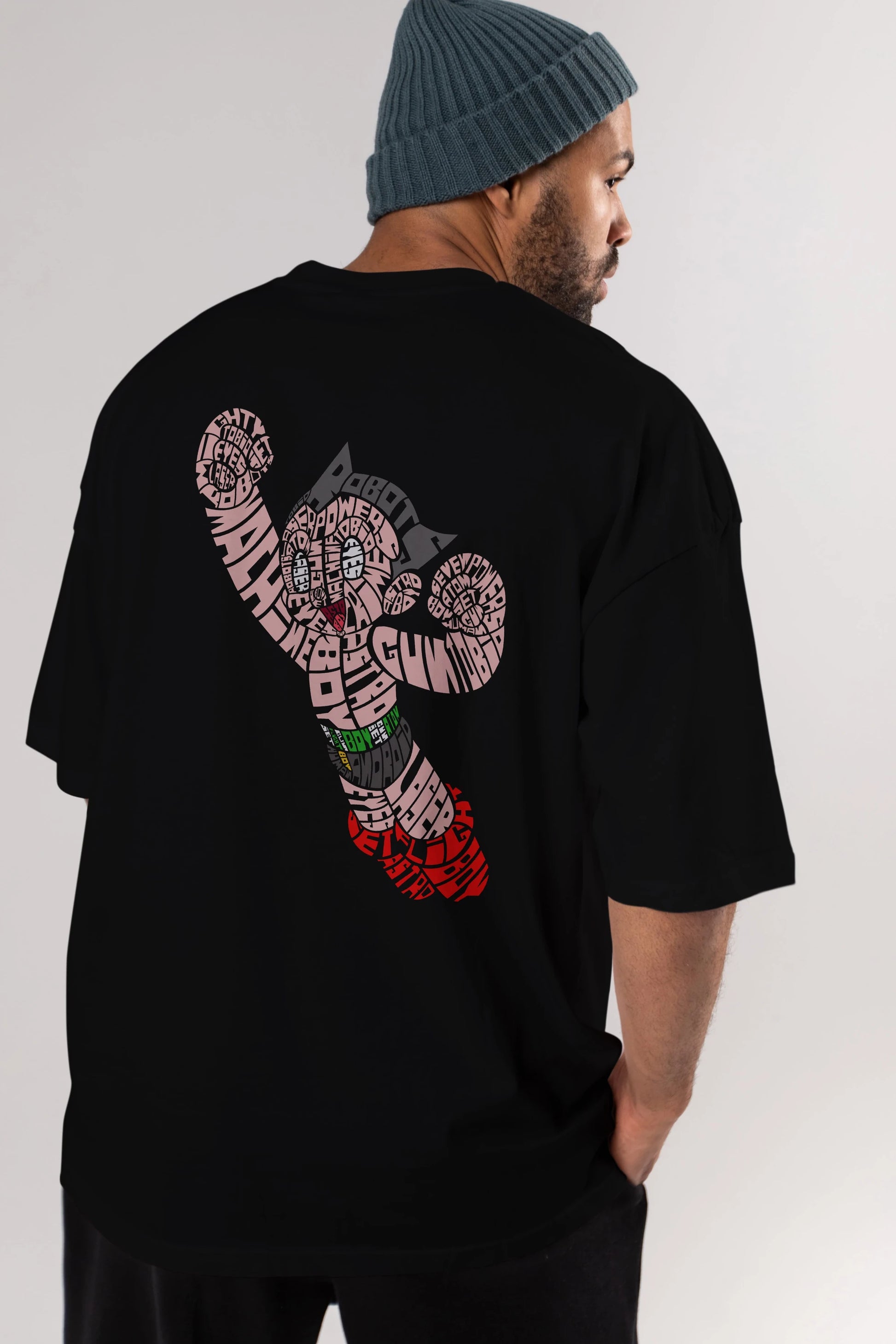Astroboy Arka Baskılı Oversize t-shirt %100 pamuk Erkek Kadın Unisex