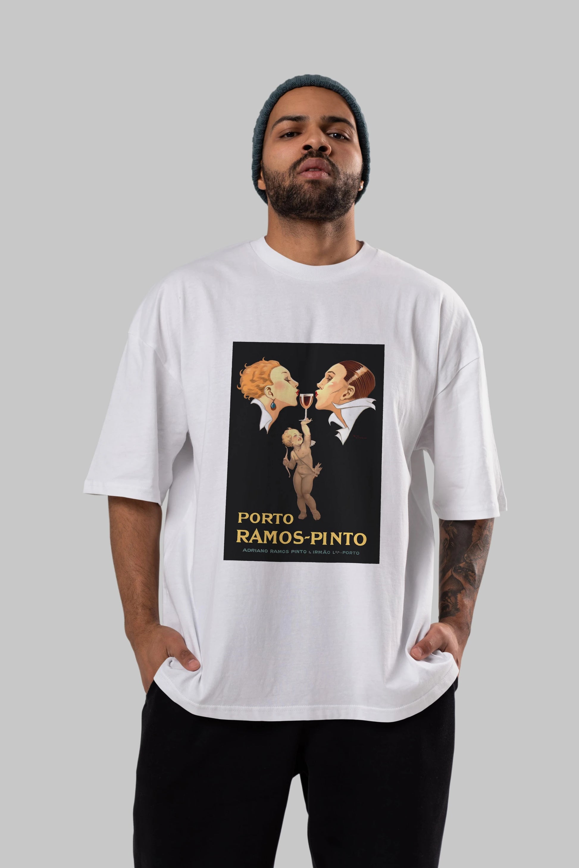 Porto Ramos Pinto Ön Baskılı Oversize t-shirt Erkek Kadın Unisex %100 Pamuk Bisiklet Yaka tişort