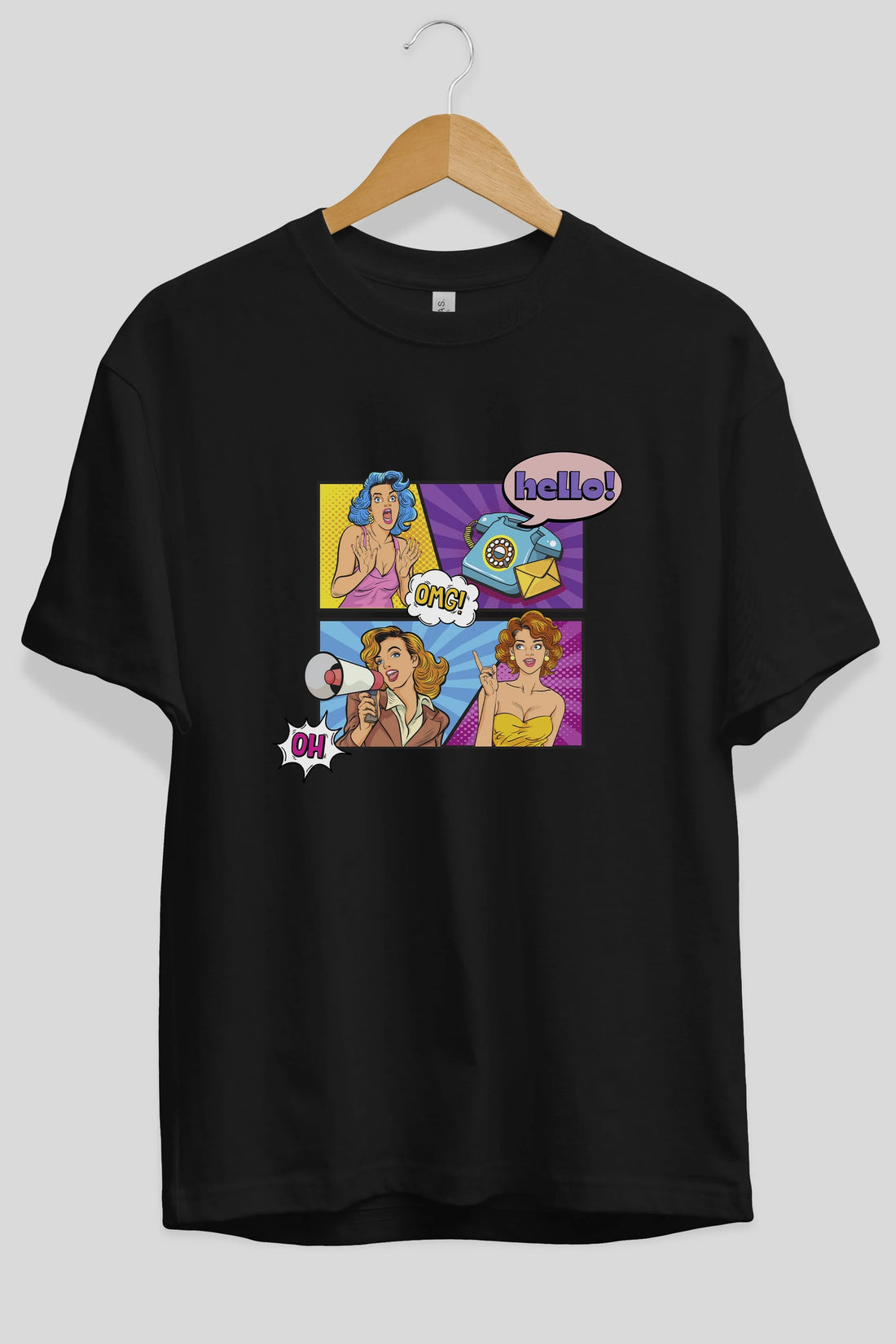 Hello OMG Ön Baskılı Oversize t-shirt Erkek Kadın Unisex