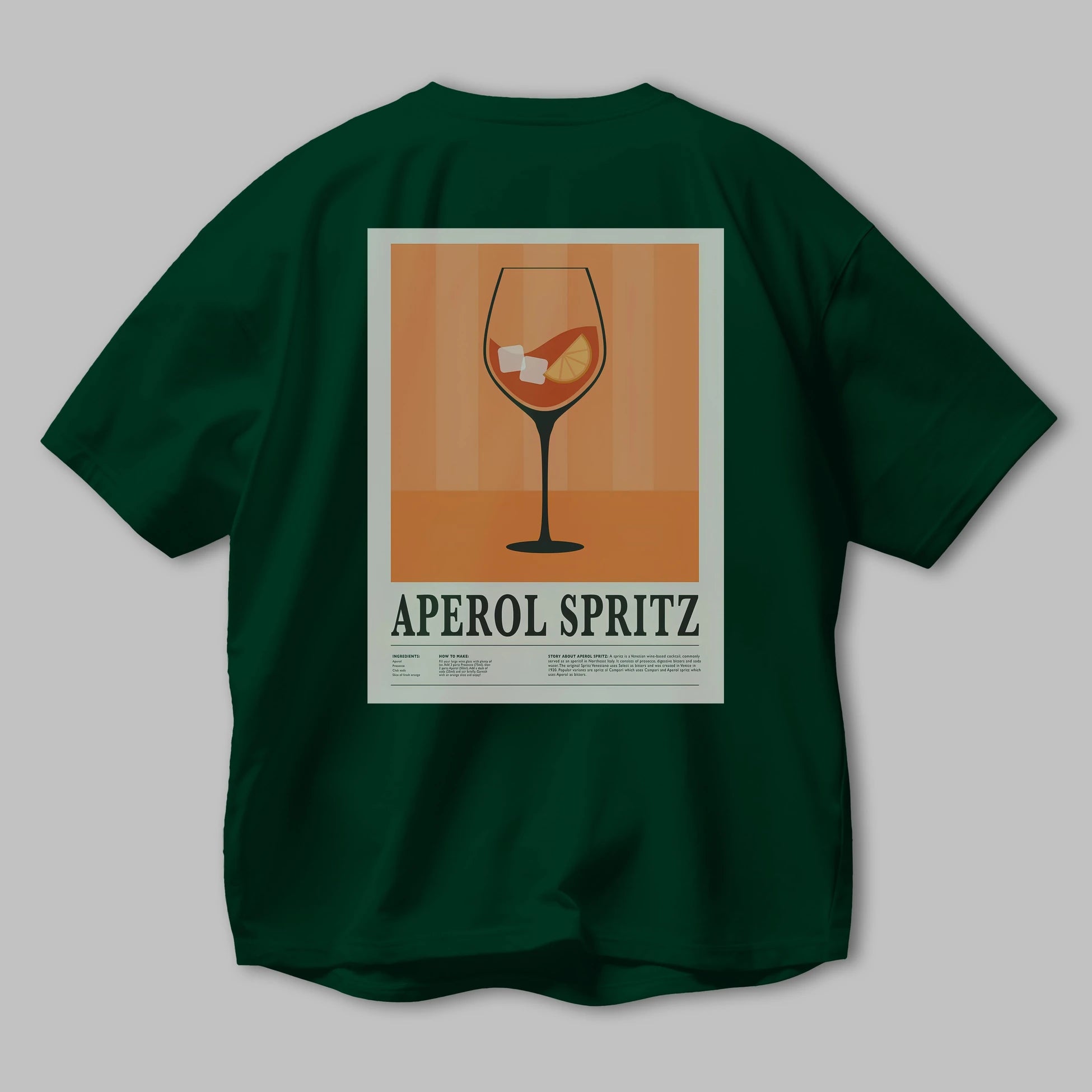 Aperol Spritz 8 Arka Baskılı Oversize t-shirt Erkek Kadın Unisex %100 Pamuk Bisiklet Yaka tişort