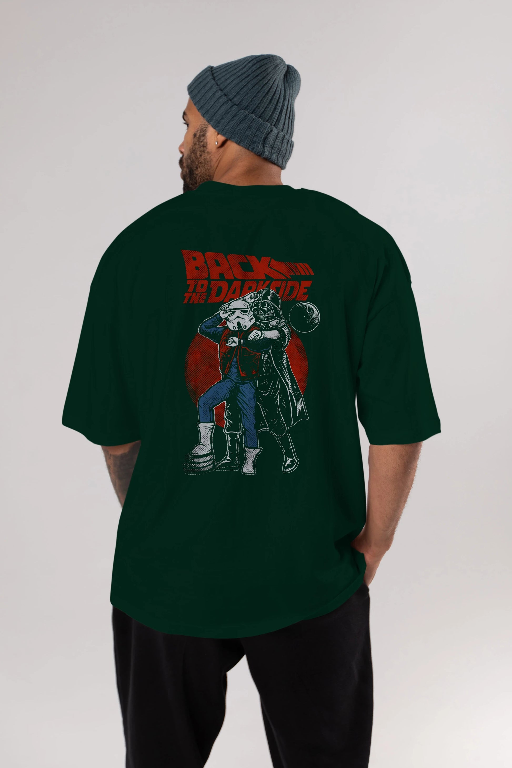 Back To The Darkside Arka Baskılı Oversize t-shirt Erkek Kadın Unisex %100 Pamuk