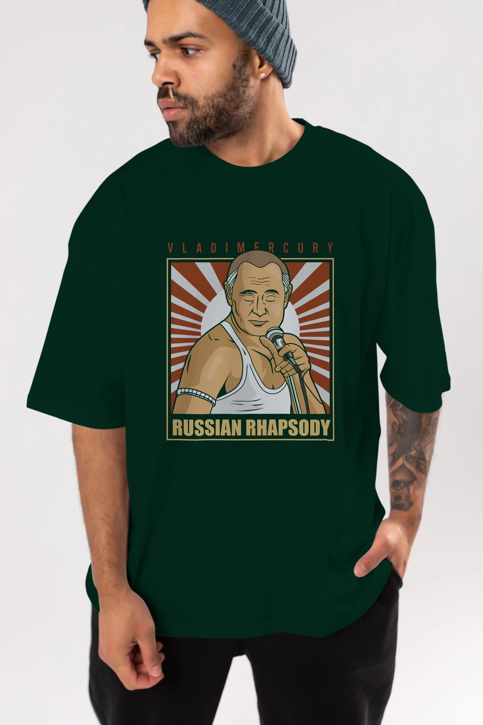 Freddy Puttin Ön Baskılı Oversize t-shirt Erkek Kadın Unisex %100 Pamuk tişort