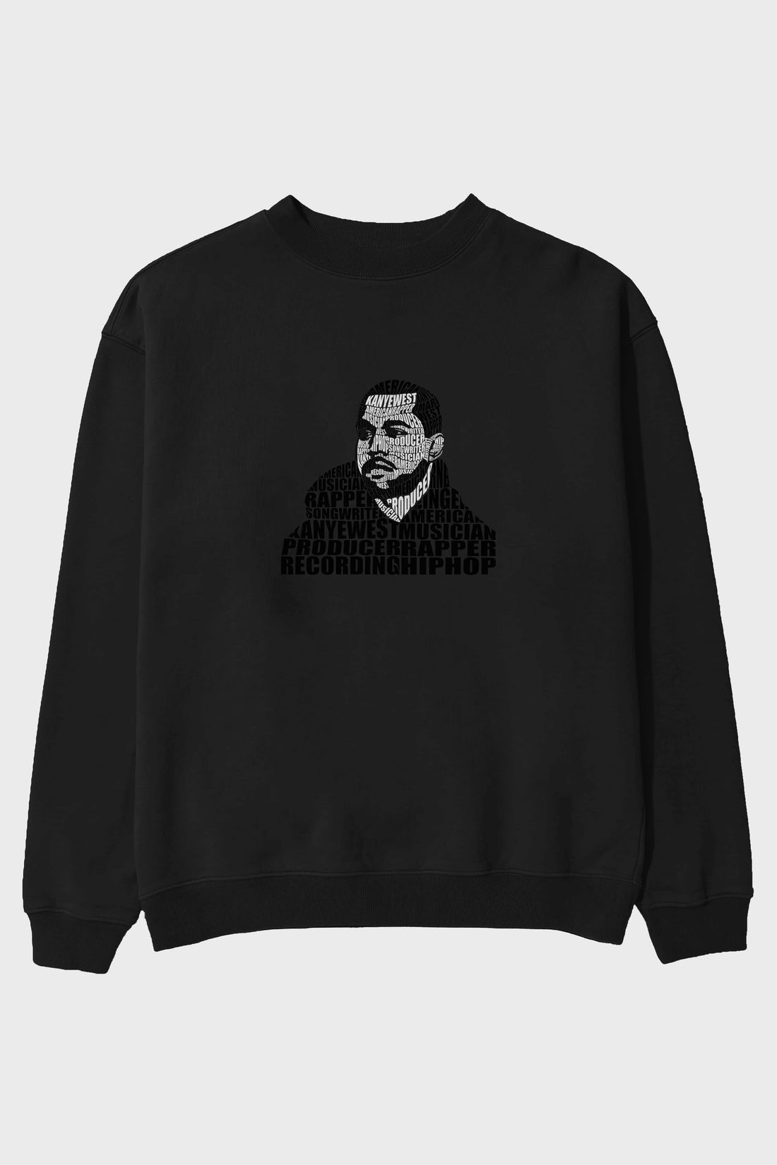 Kanye West Calligram Ön Baskılı Oversize Sweatshirt Erkek Kadın Unisex