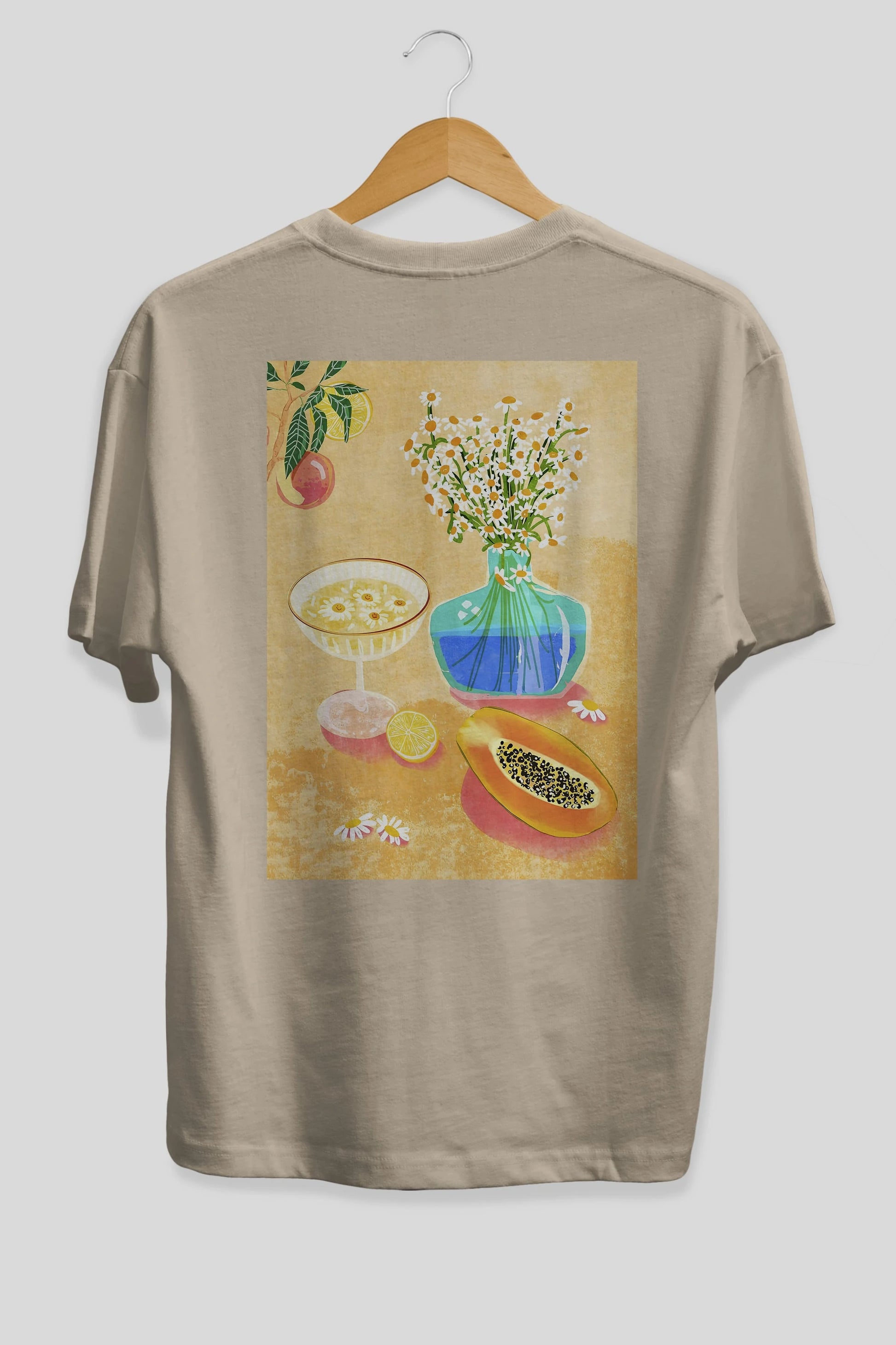 Cheers 2 Arka Baskılı Oversize t-shirt Erkek Kadın Unisex %100 Pamuk Bisiklet Yaka tişort