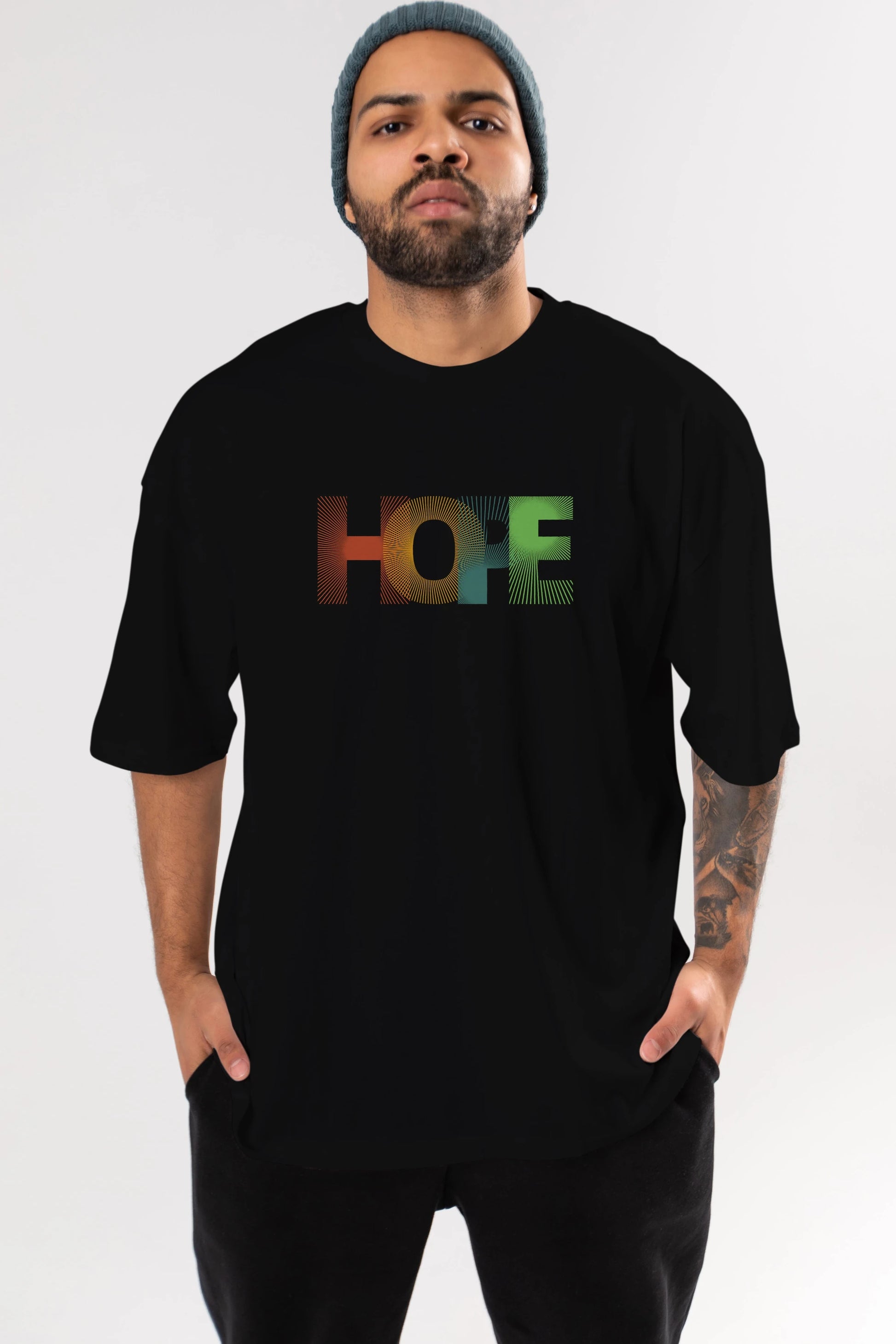 Hope Ön Baskılı Oversize t-shirt Erkek Kadın Unisex