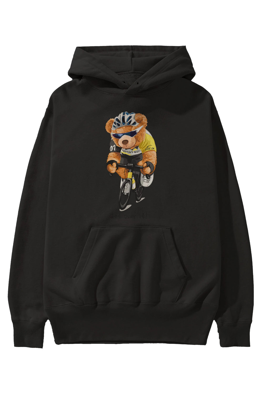 Teddy Bear Sport Boy Ön Baskılı Hoodie Oversize Kapüşonlu Sweatshirt Erkek Kadın Unisex