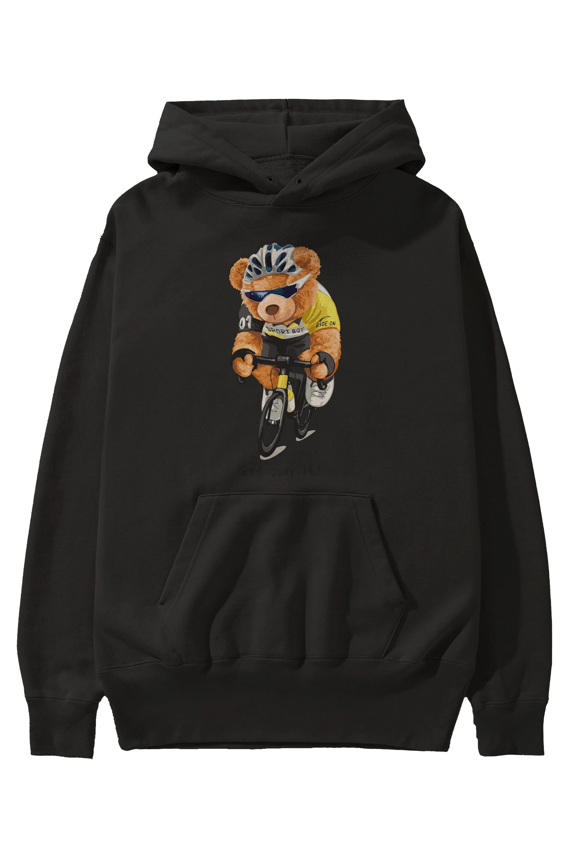 Teddy Bear Sport Boy Ön Baskılı Hoodie Oversize Kapüşonlu Sweatshirt Erkek Kadın Unisex