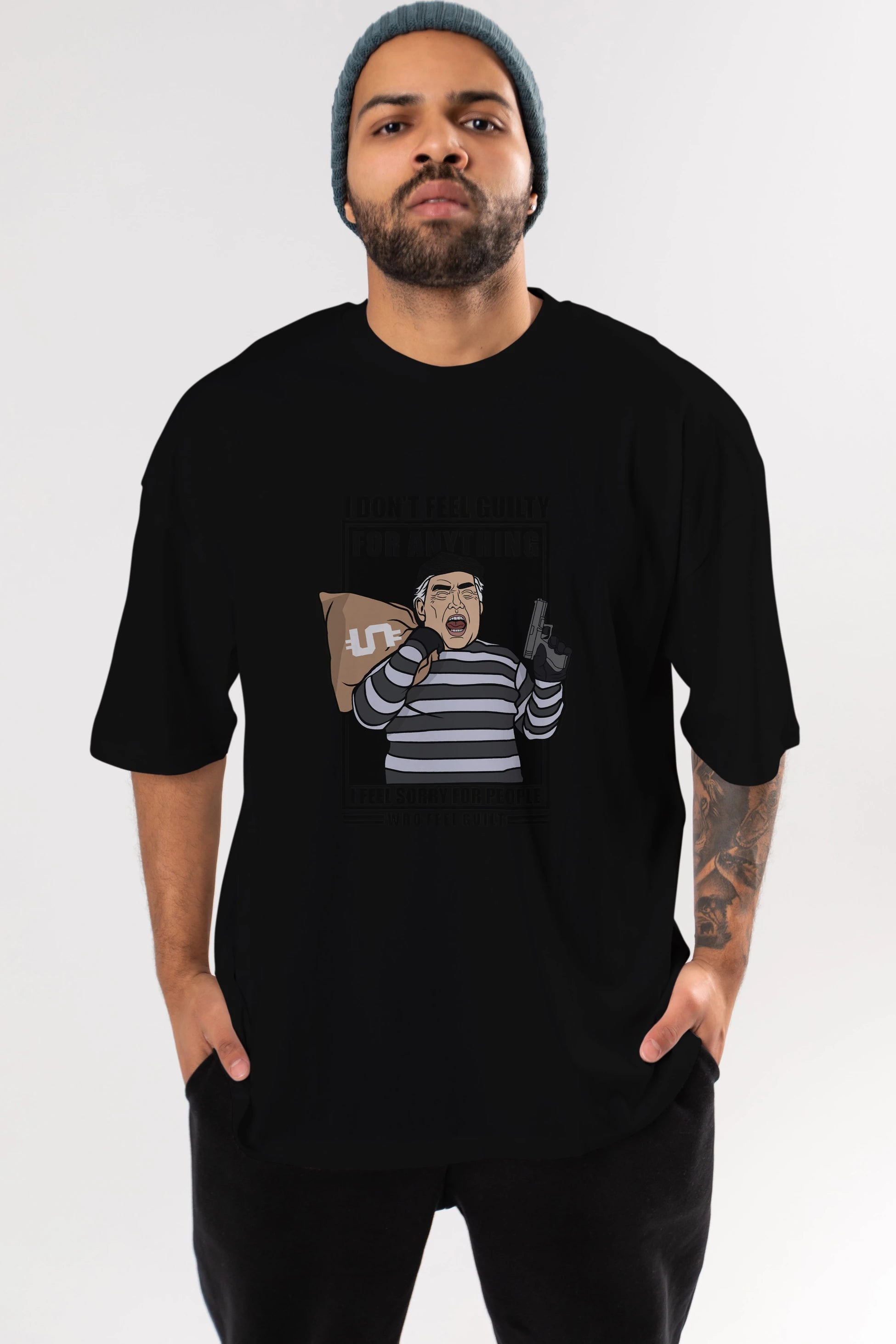 Criminal Trump Ön Baskılı Oversize t-shirt Erkek Kadın Unisex %100 Pamuk tişort