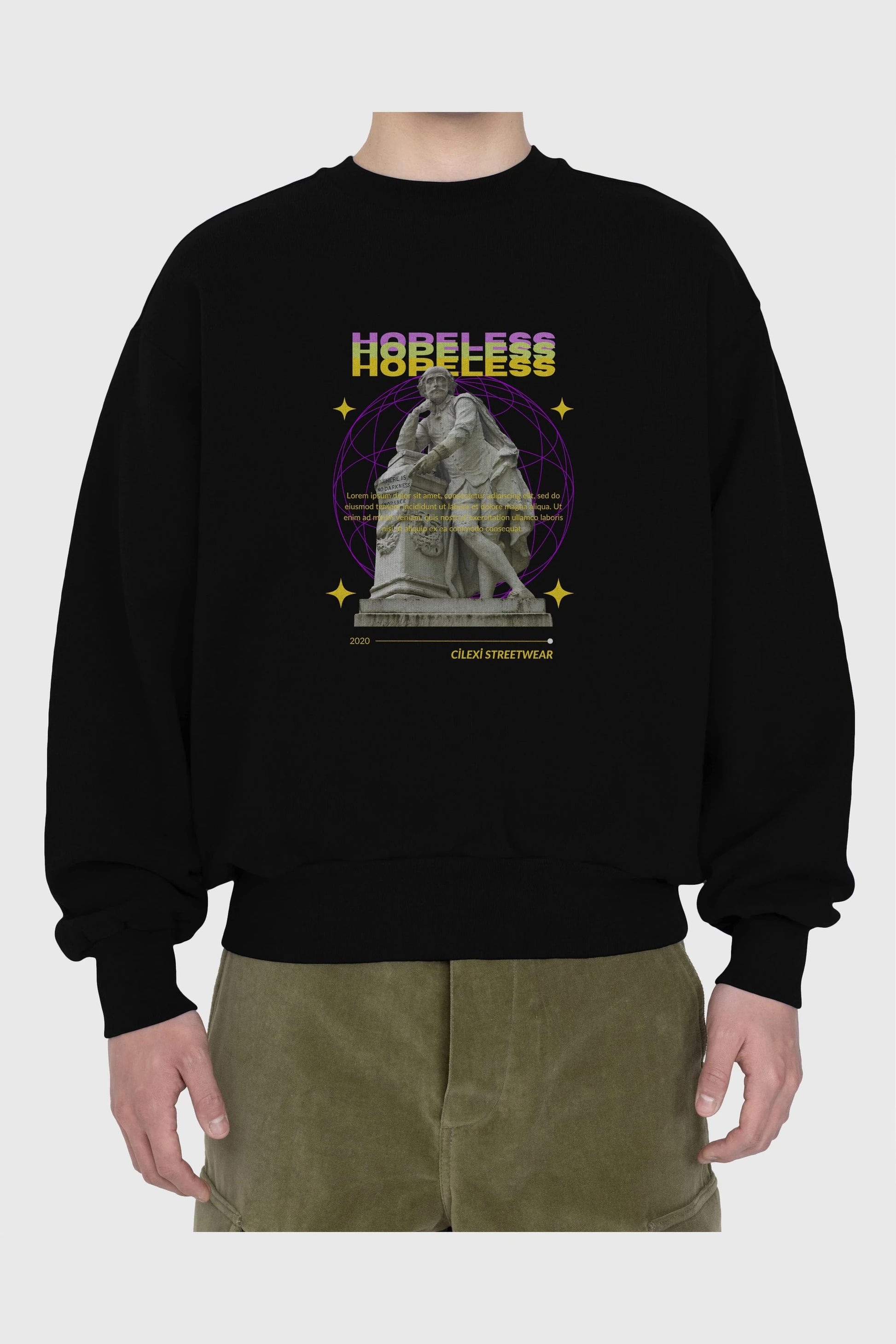Hopeless Ön Baskılı Oversize Sweatshirt Erkek Kadın Unisex