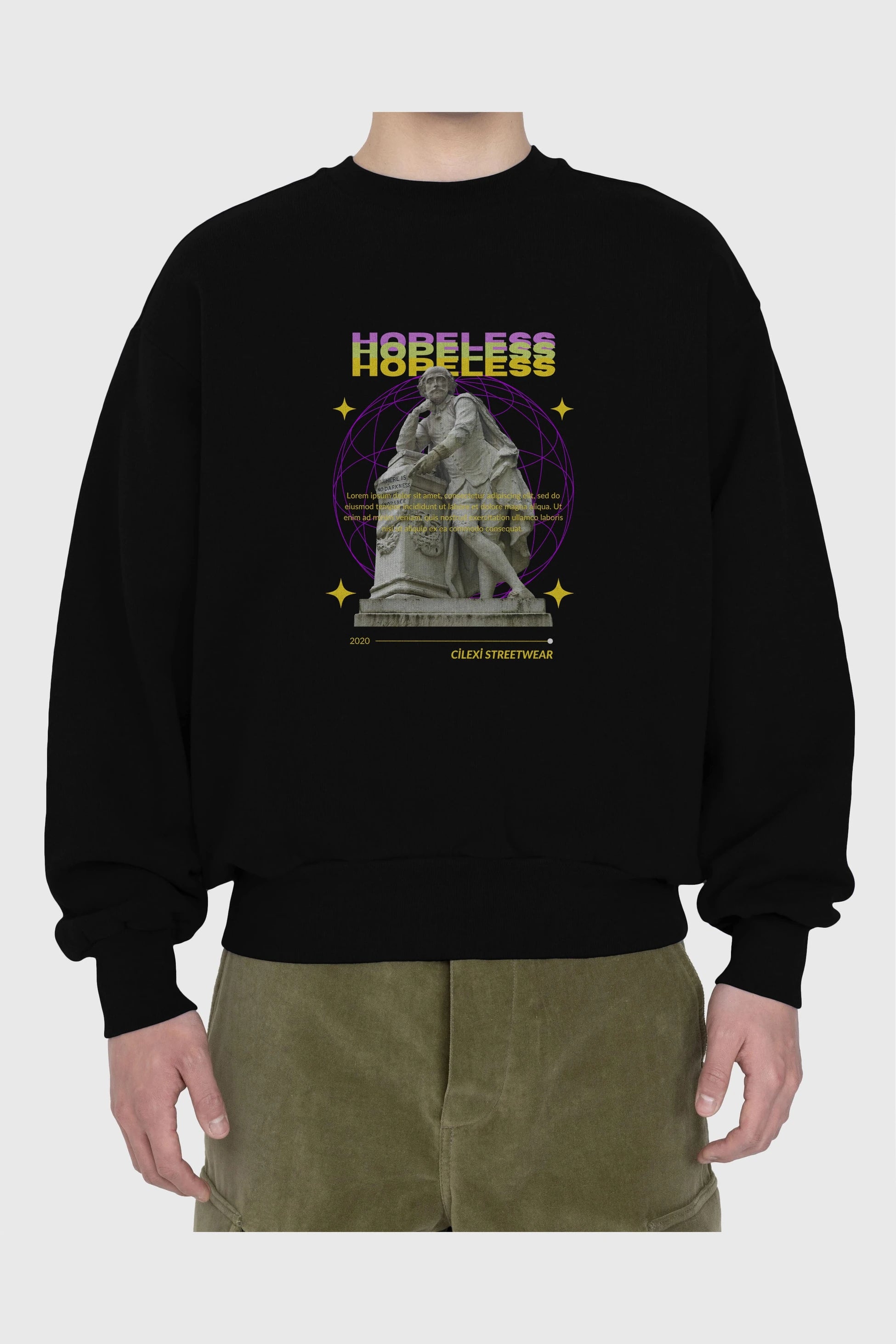 Hopeless Ön Baskılı Oversize Sweatshirt Erkek Kadın Unisex