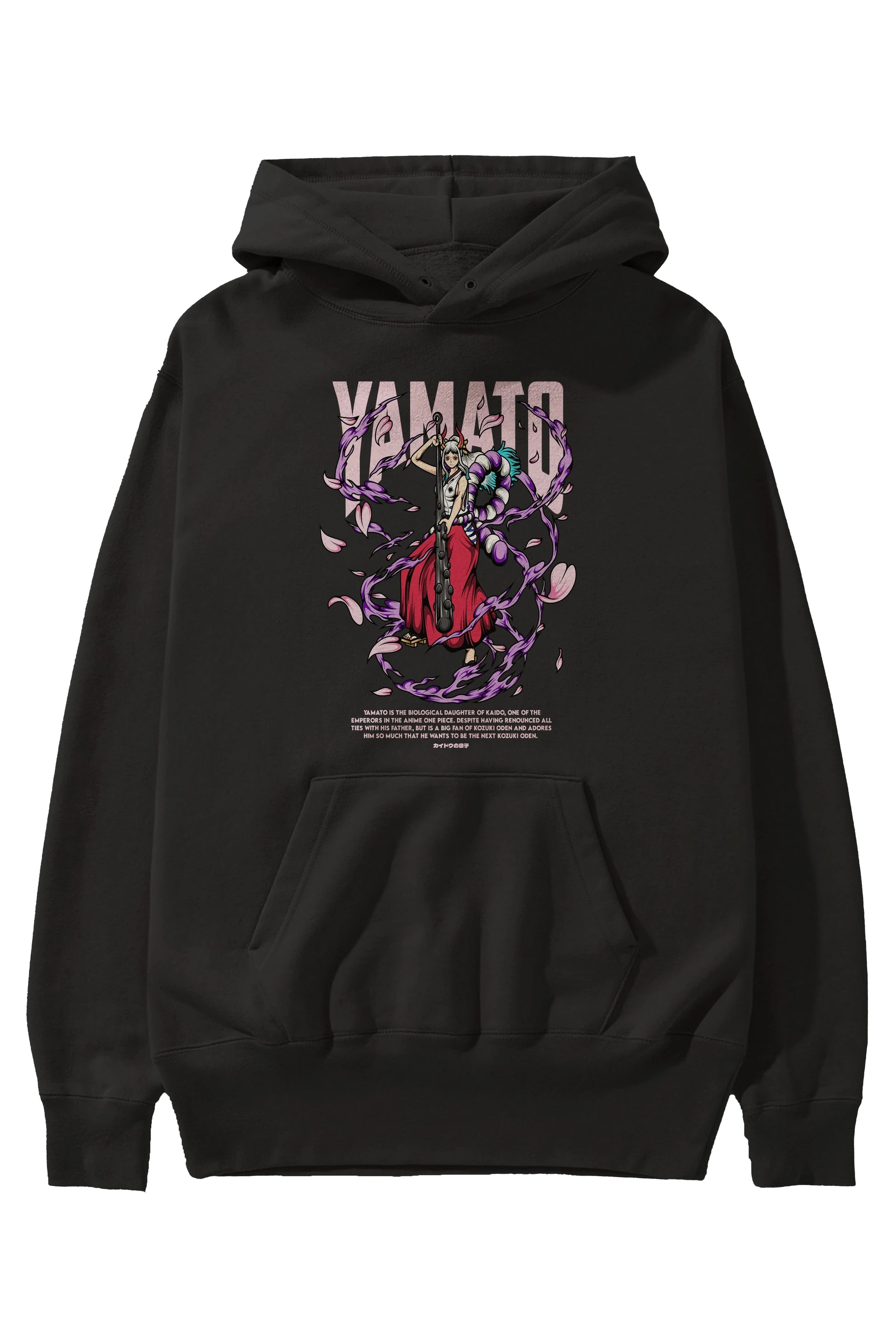 Yamato Anime Ön Baskılı Hoodie Oversize Kapüşonlu Sweatshirt Erkek Kadın Unisex