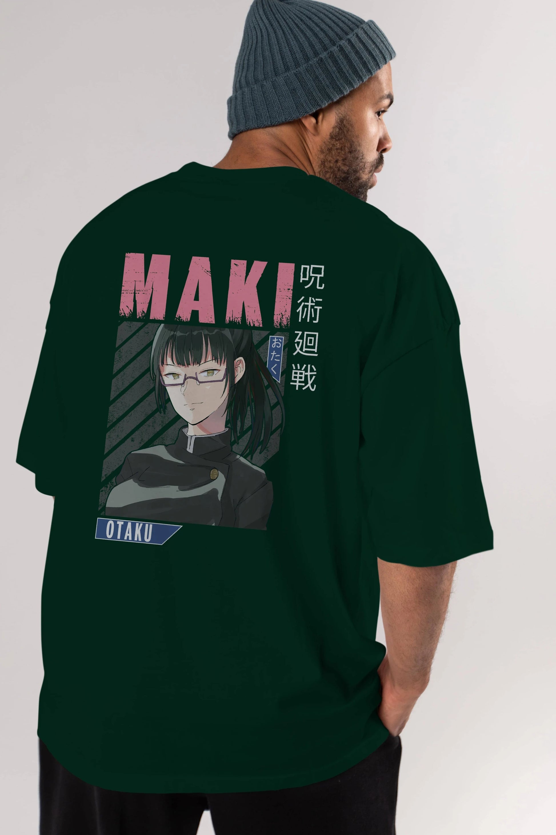 Maki Zenin CHAINSAWMAN 1 Anime Arka Baskılı Oversize t-shirt Erkek Kadın Unisex