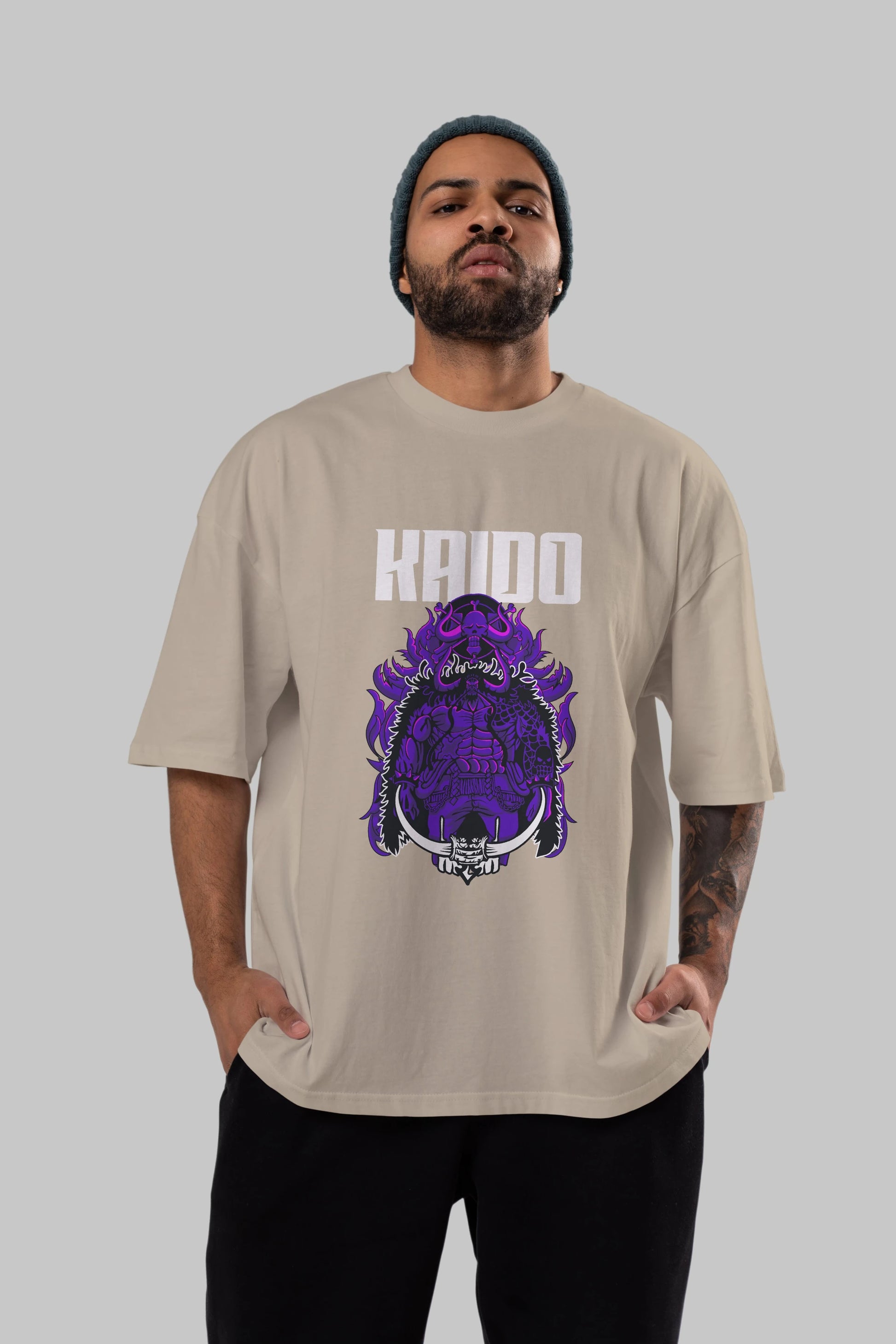 Kaido Anime Ön Baskılı Oversize t-shirt Erkek Kadın Unisex