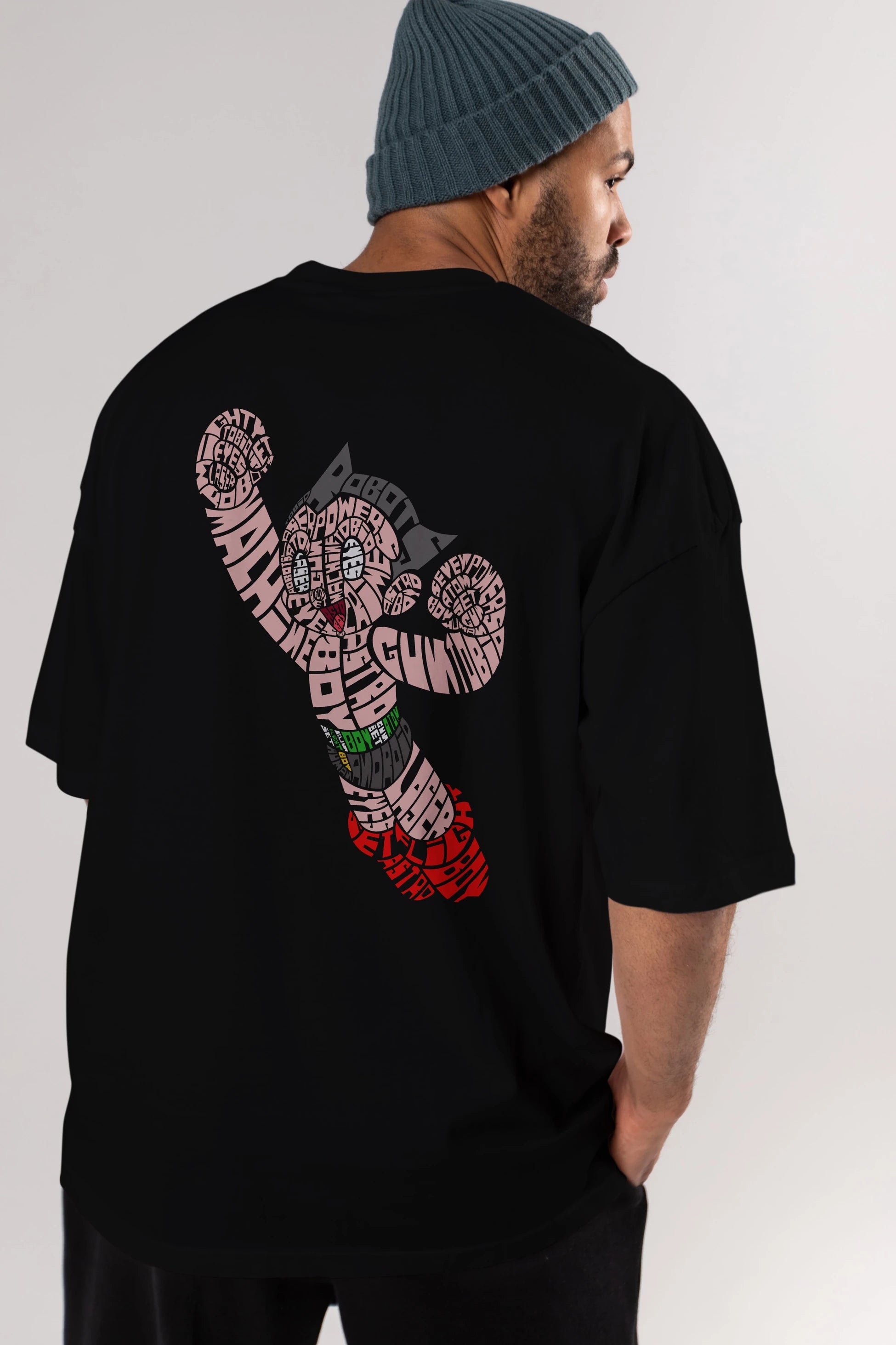Astroboy Arka Baskılı Oversize t-shirt %100 pamuk Erkek Kadın Unisex