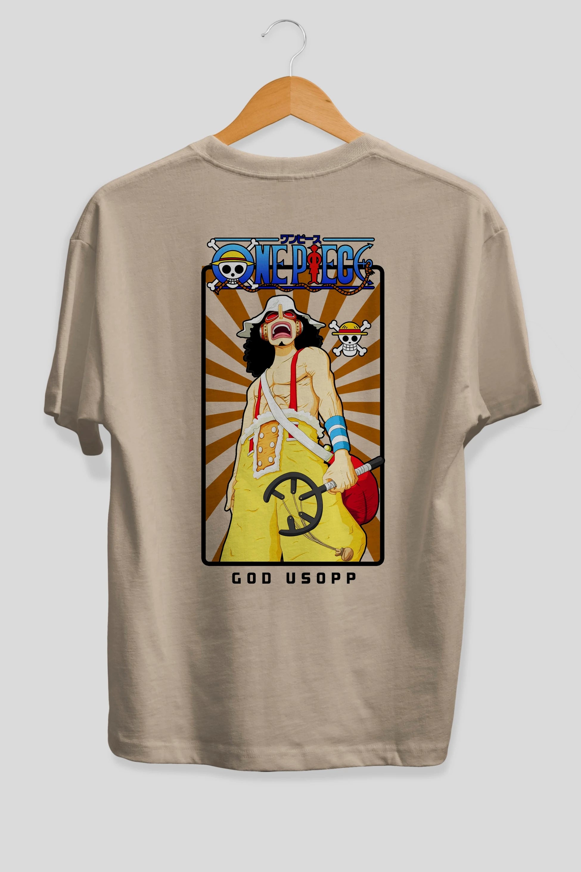 Usopp Anime Arka Baskılı Oversize t-shirt Erkek Kadın Unisex %100 pamuk tişort
