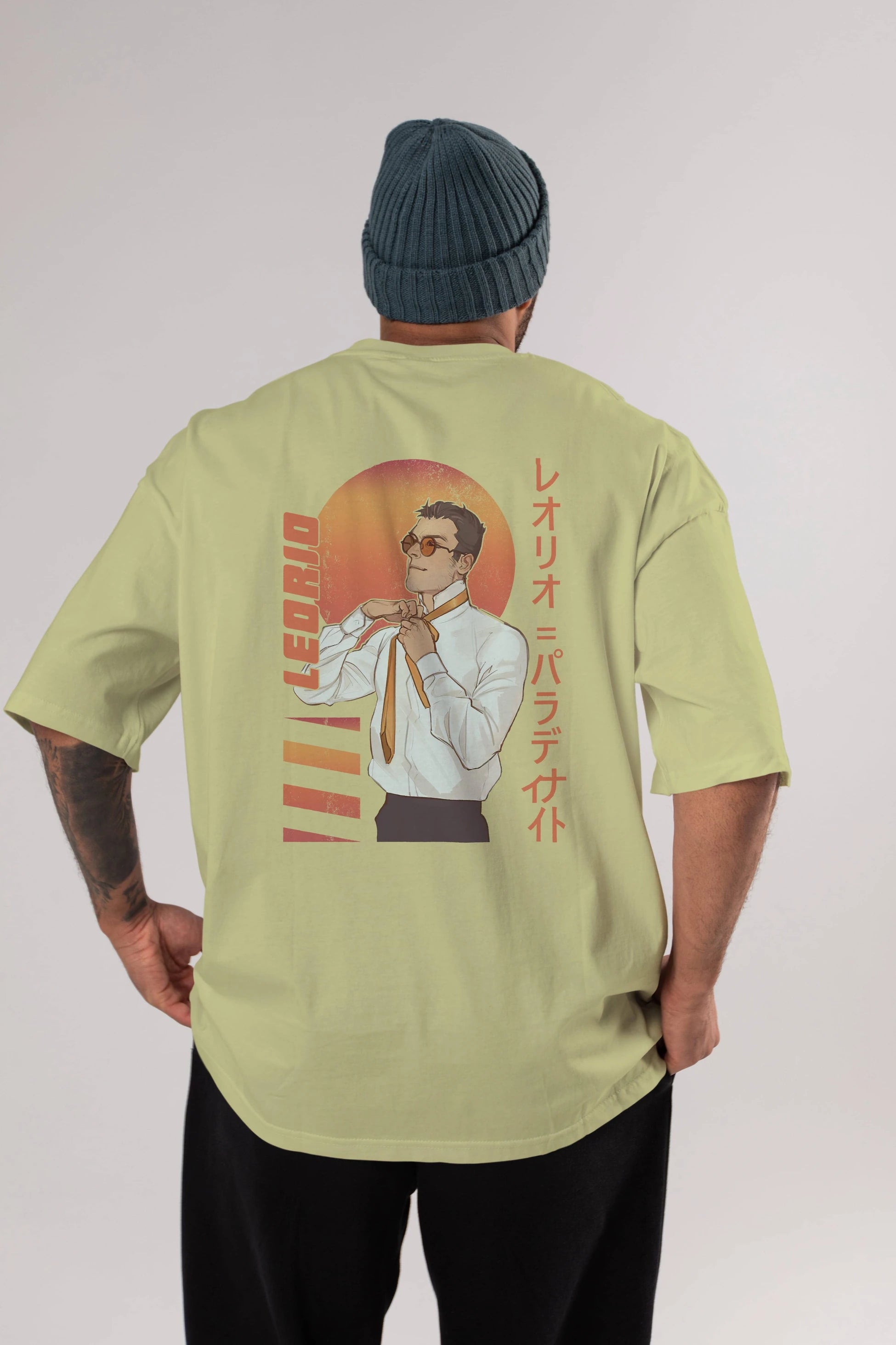 Leorio Paladiknight 5 (2) Anime Arka Baskılı Oversize t-shirt Erkek Kadın Unisex