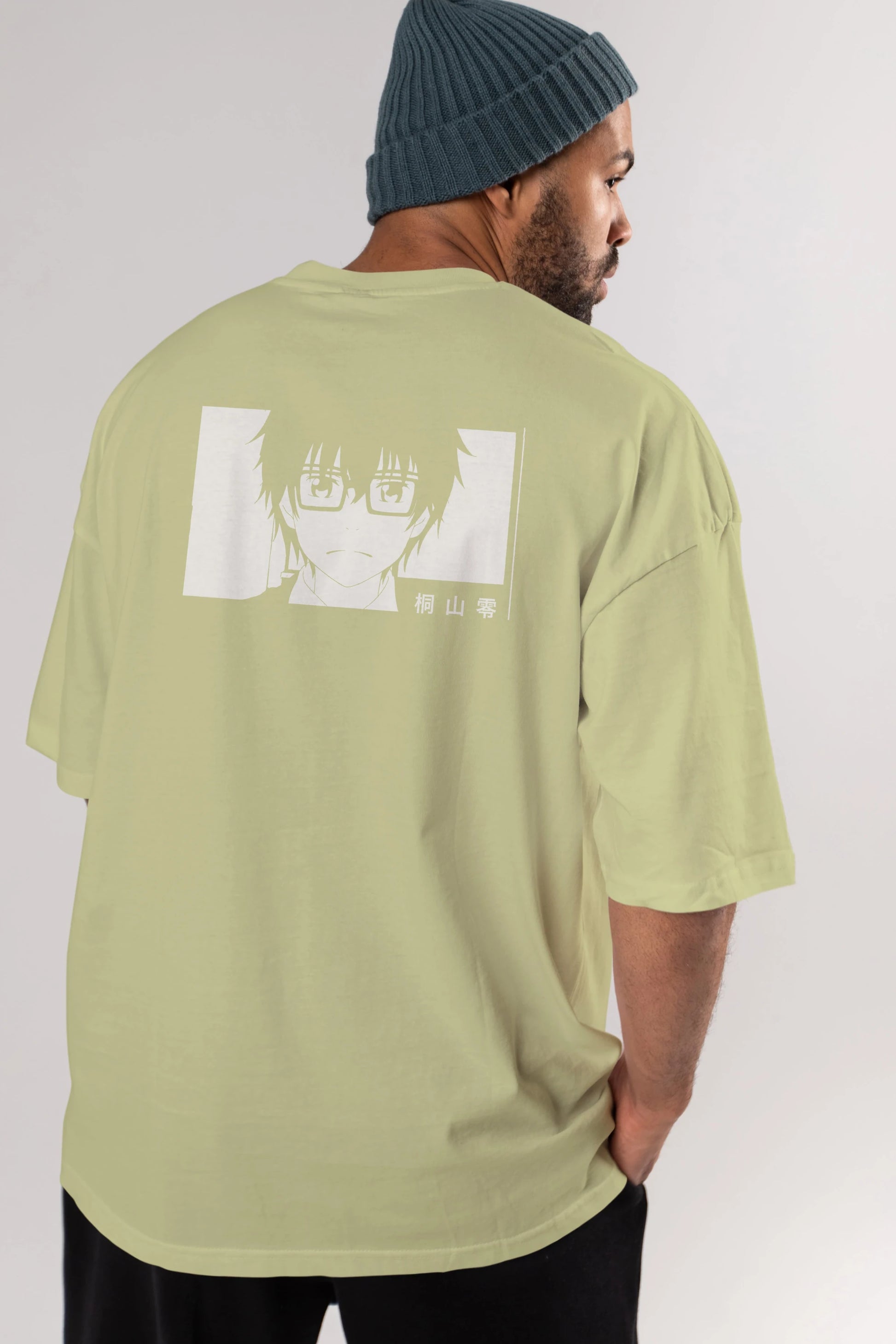 Rei Kiriyama 3 Anime Arka Baskılı Oversize t-shirt Erkek Kadın Unisex