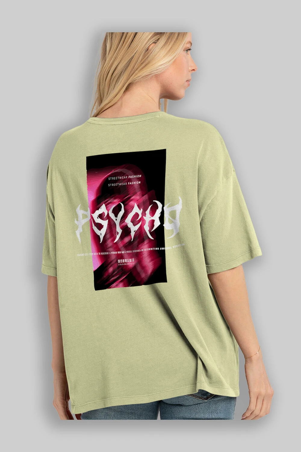 Psycho Streetwear Arka Baskılı Oversize t-shirt Erkek Kadın Unisex