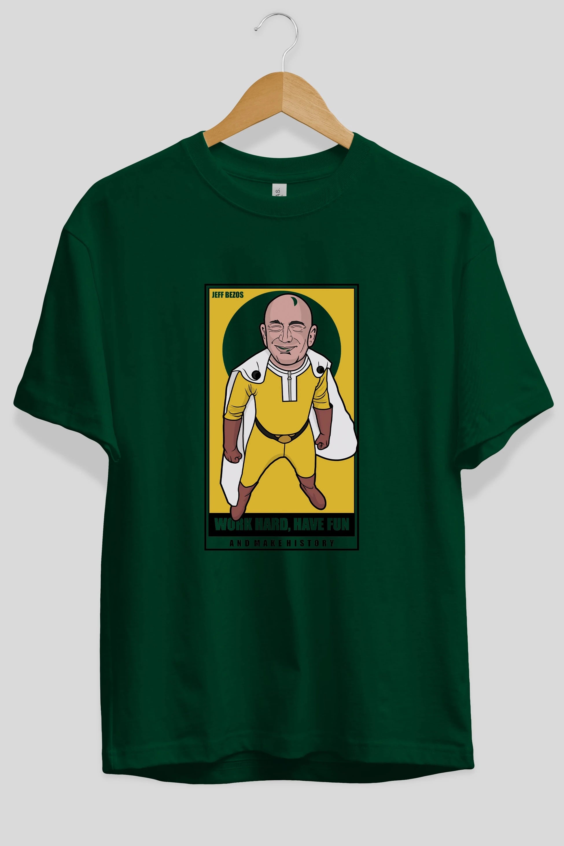 Jeff Bezos Saitama Ön Baskılı Oversize t-shirt Erkek Kadın Unisex %100 Pamuk tişort