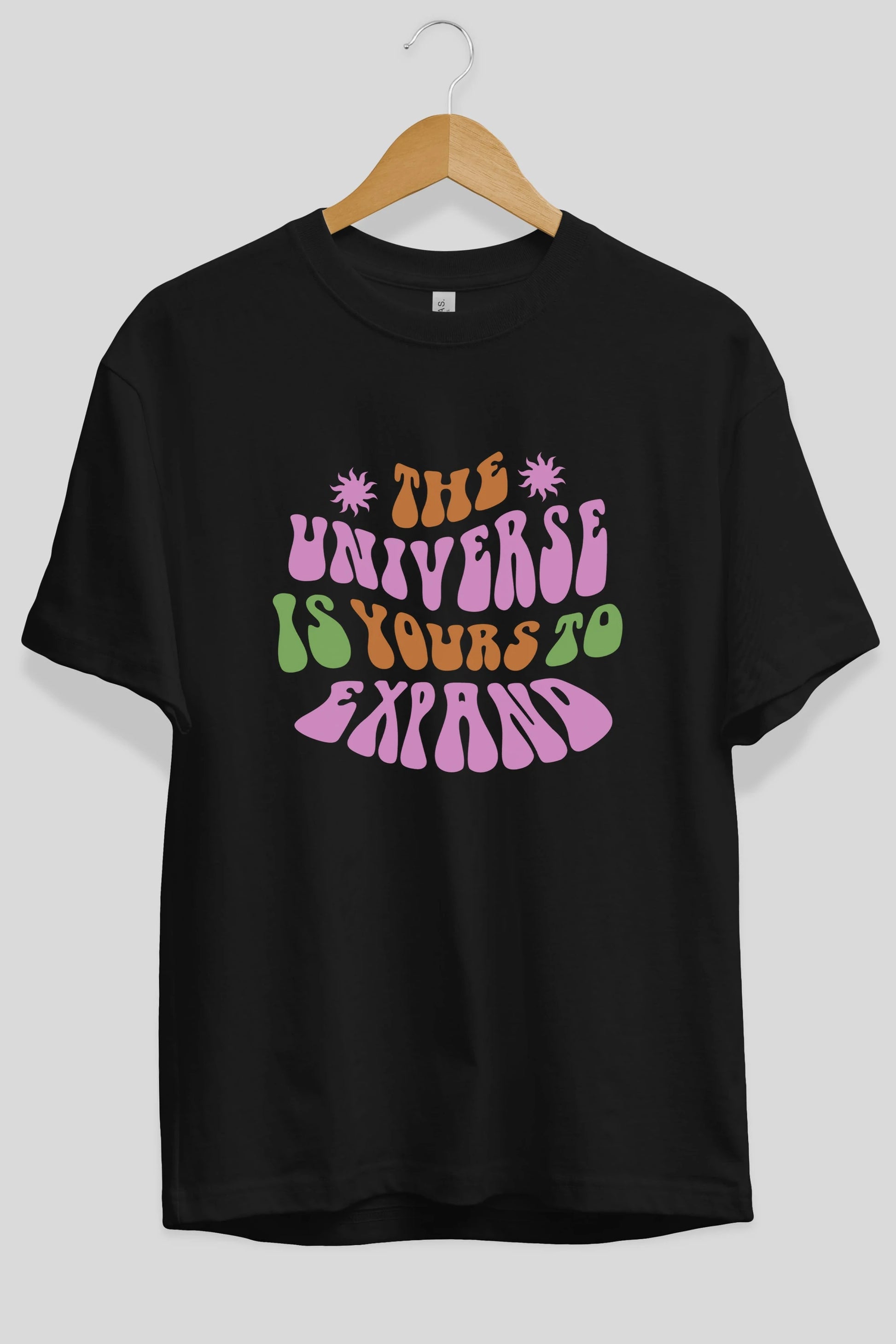 The Universe is Yours Yazılı Ön Baskılı Oversize t-shirt Erkek Kadın Unisex