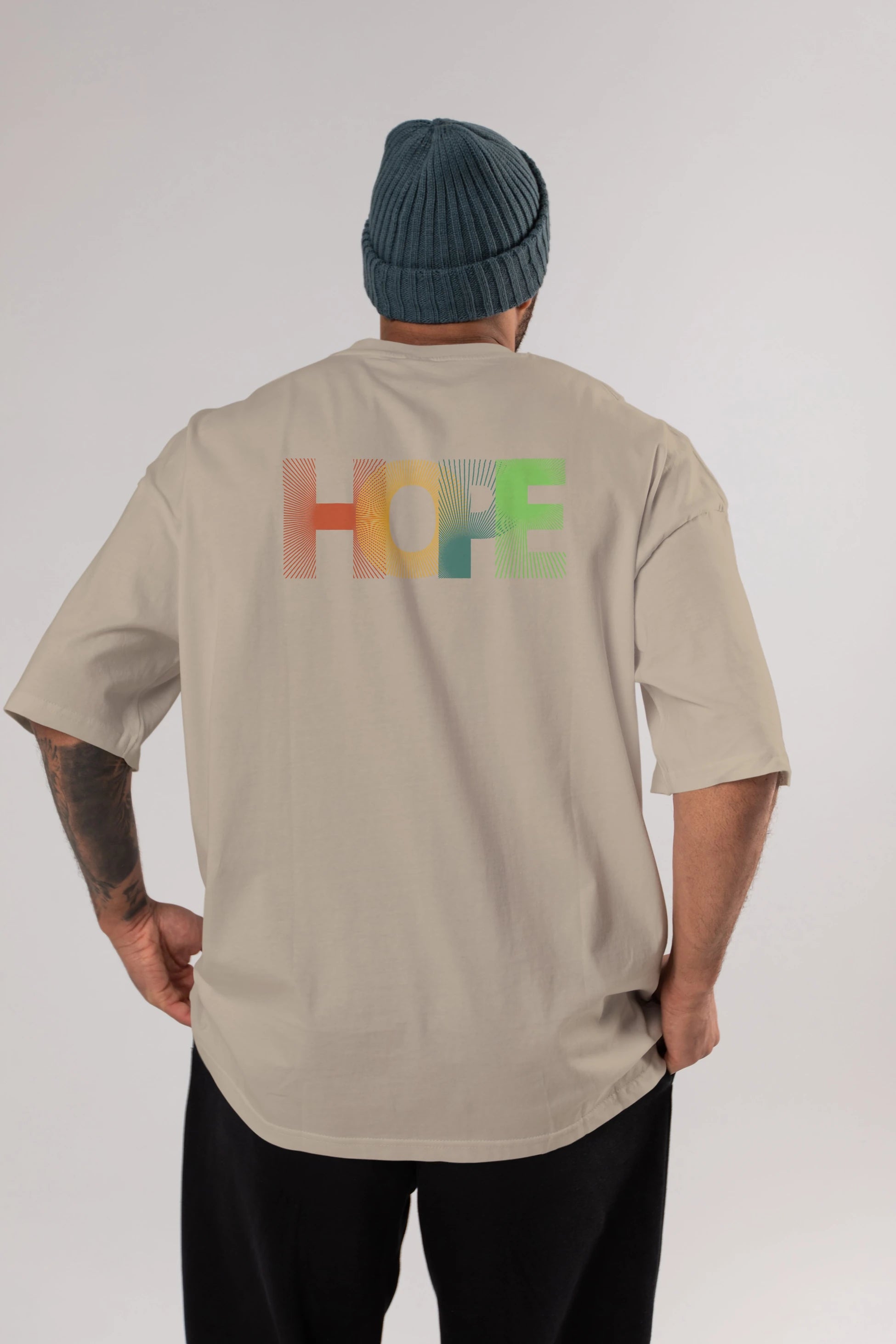 Hope Arka Baskılı Oversize t-shirt Erkek Kadın Unisex