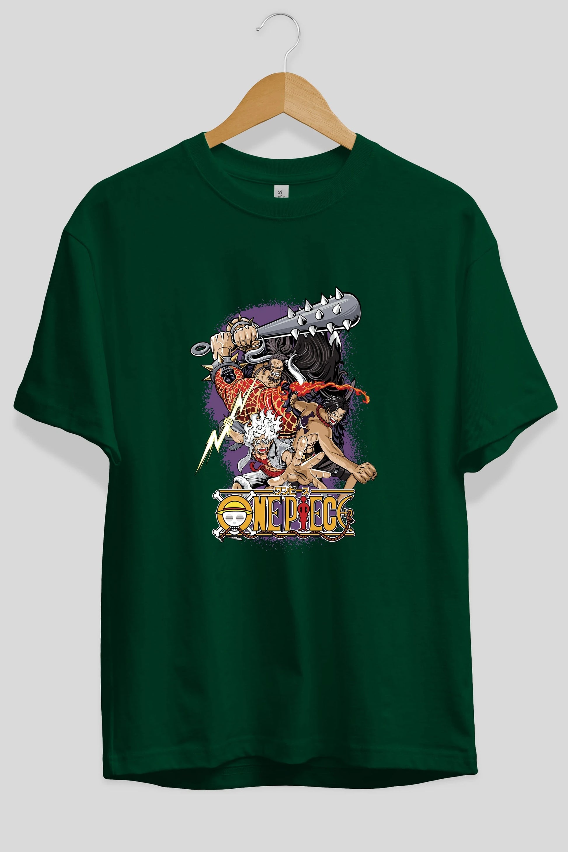 ONE PIECE (6) Anime Ön Baskılı Oversize t-shirt %100 pamuk Erkek Kadın Unisex