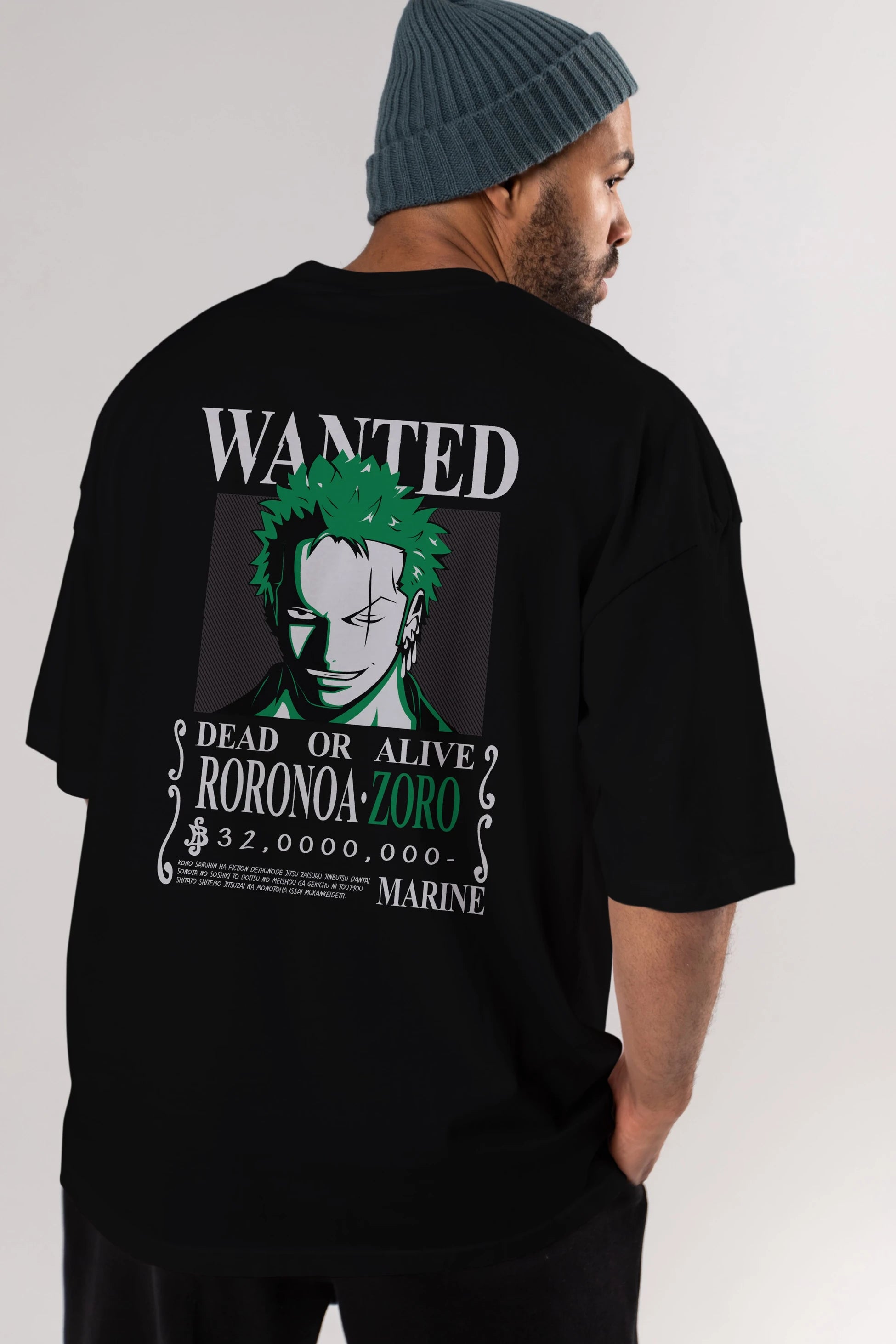 Roronoa Zoro Anime Arka Baskılı Oversize t-shirt Erkek Kadın Unisex %100 pamuk tişort